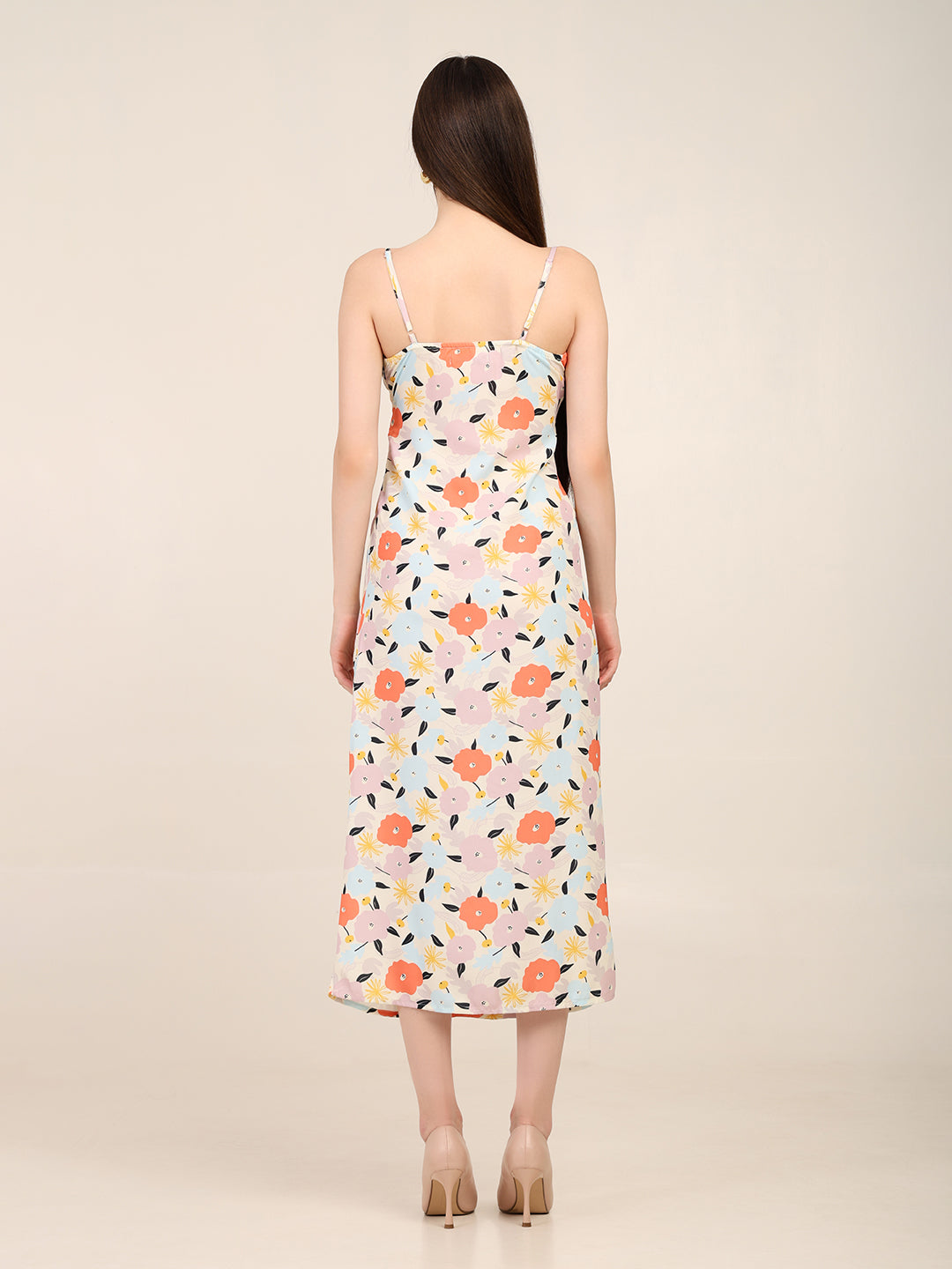 Women's Printed Bodycon Cowl Neck Dress