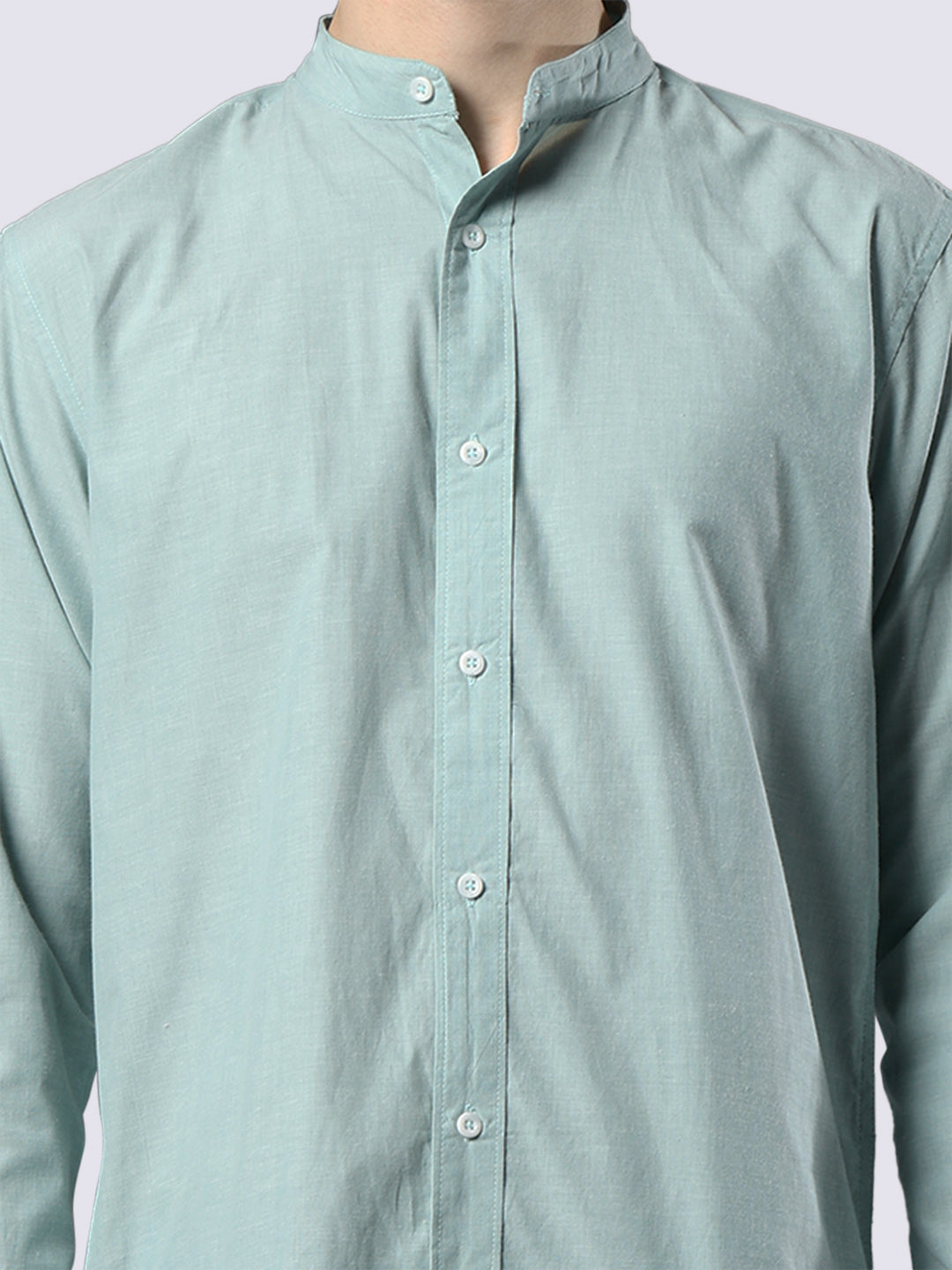 Men's Green Solid Pure Cotton Comfort Fit Shirt
