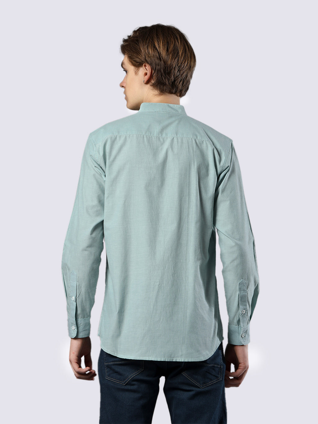 Men's Green Solid Pure Cotton Comfort Fit Shirt