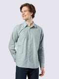 Men's Full Sleeve Mint Checked Pure Cotton Comfort Fit Shirt