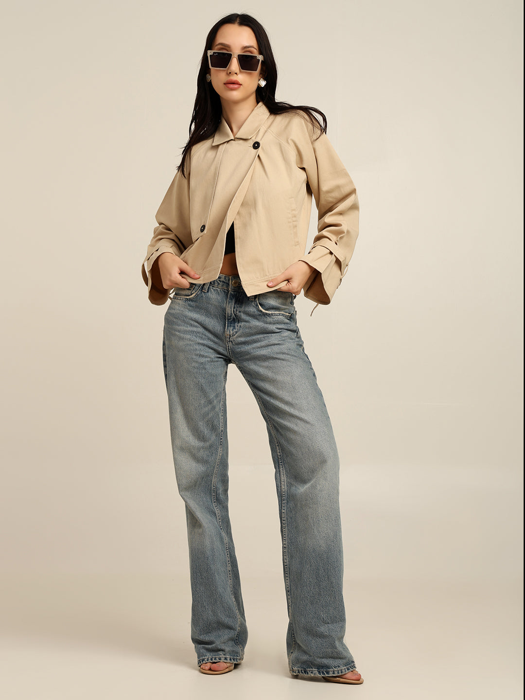 Women's 100% Cotton Twill Trench Jacket