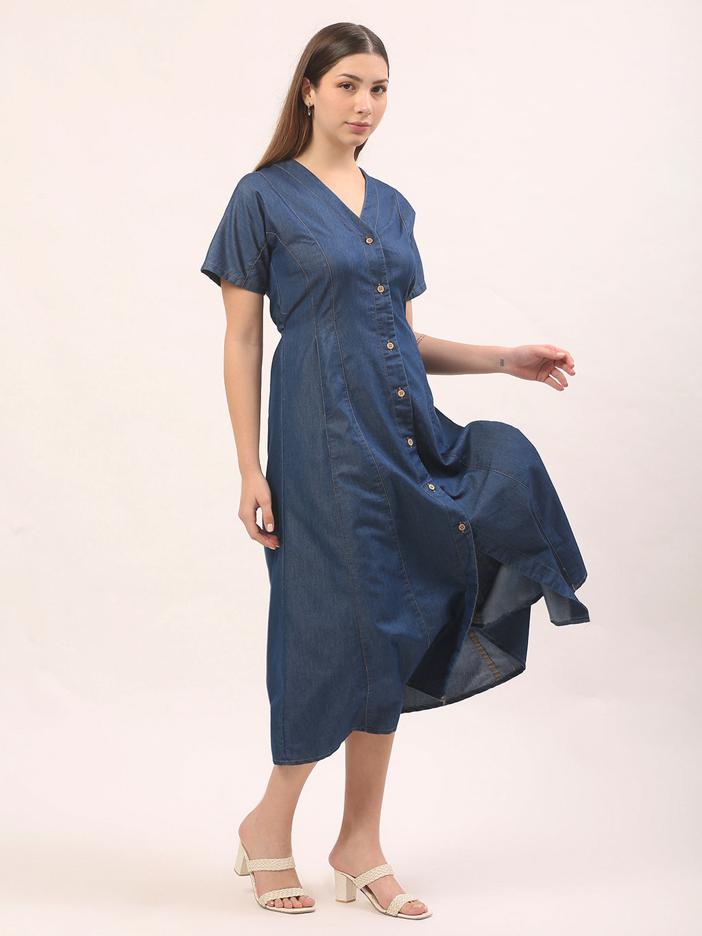 Women's Denim Maxi Dress
