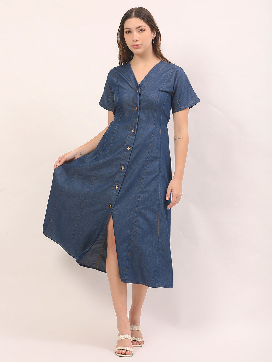 Women's Denim Maxi Dress