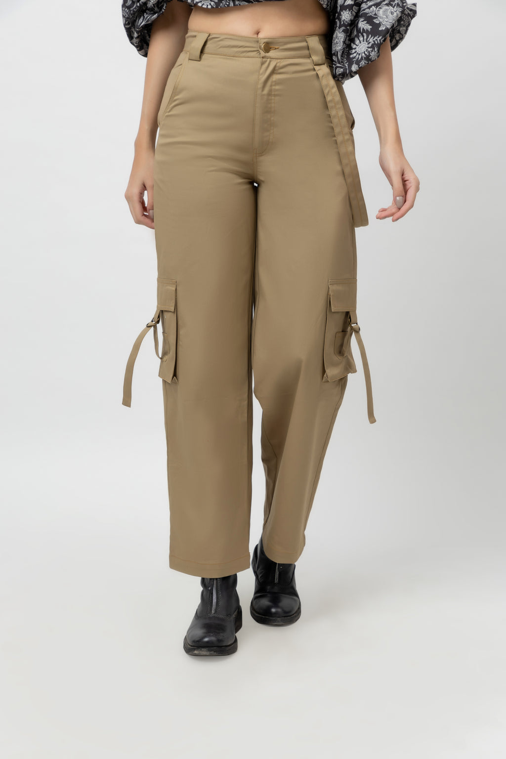 Women's Khaki Cargo Twill Trousers