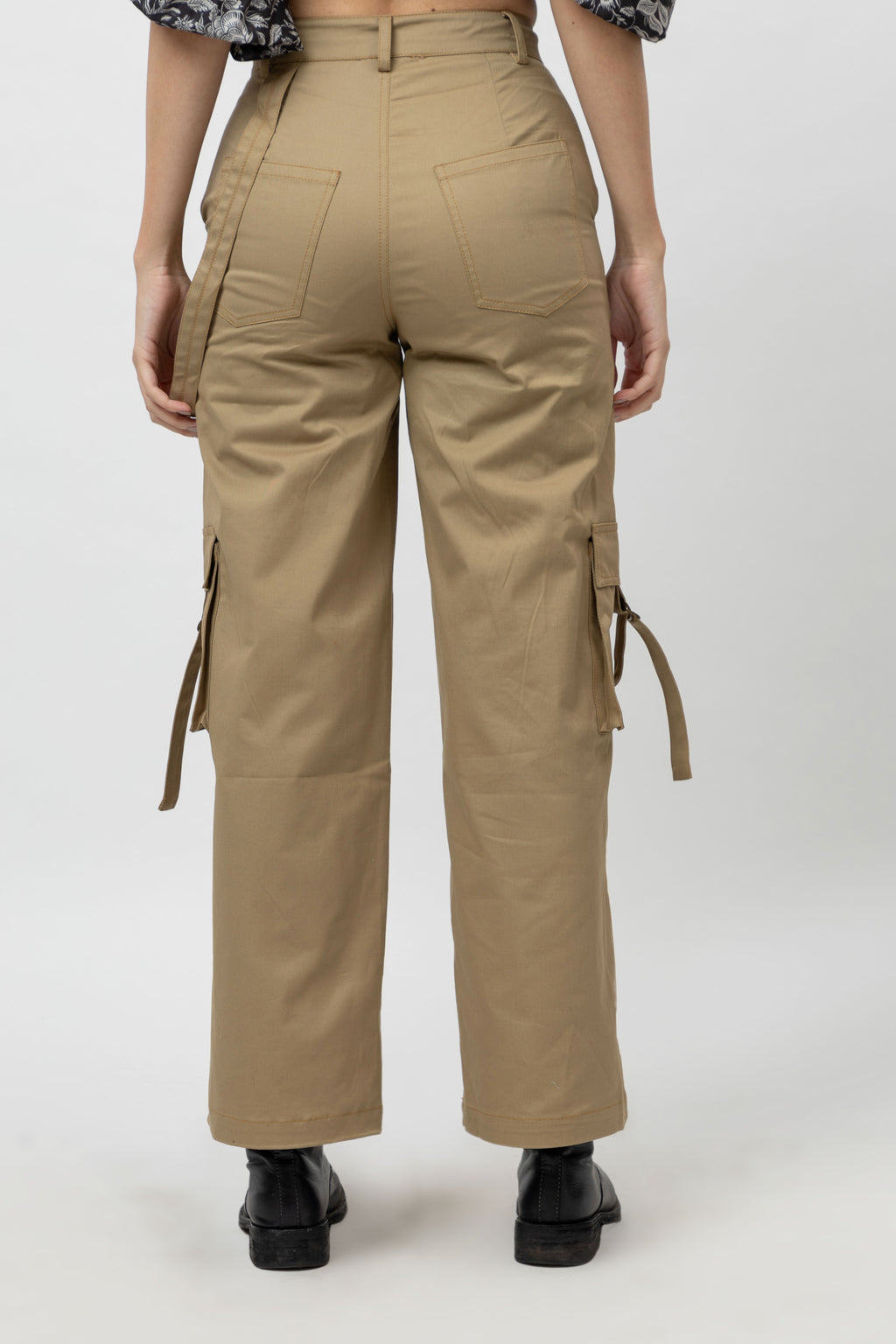 Women's Khaki Cargo Twill Trousers