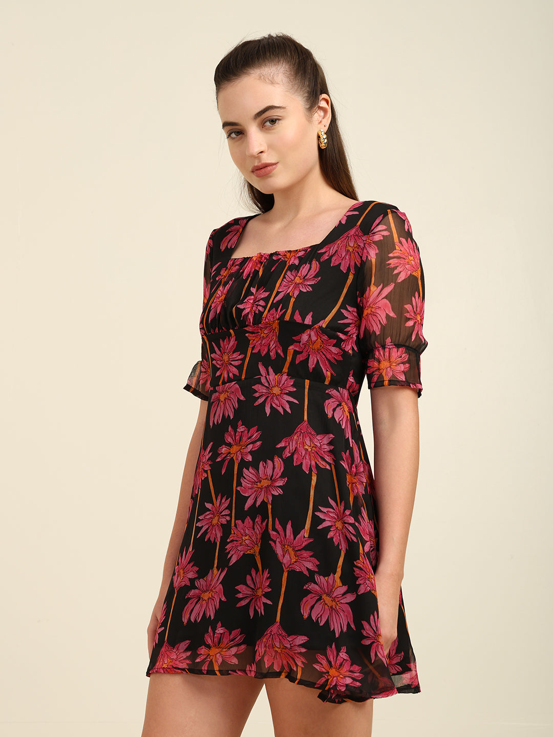 Women's Mini Flare Printed Dress