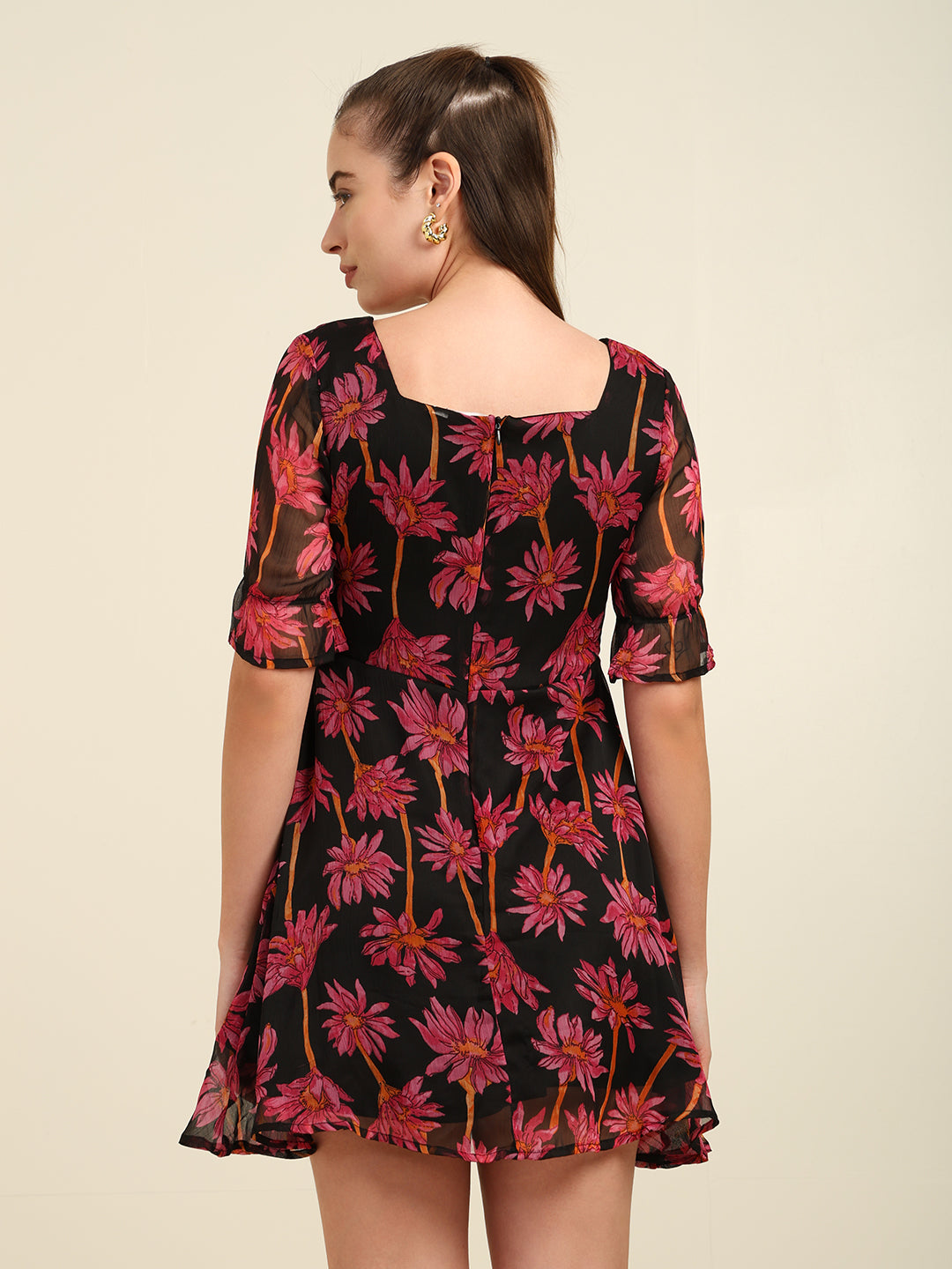 Women's Mini Flare Printed Dress
