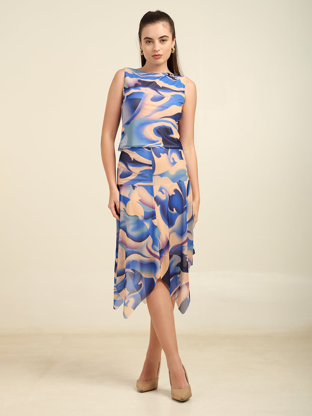 Women's Printed Mesh Co-ord Set