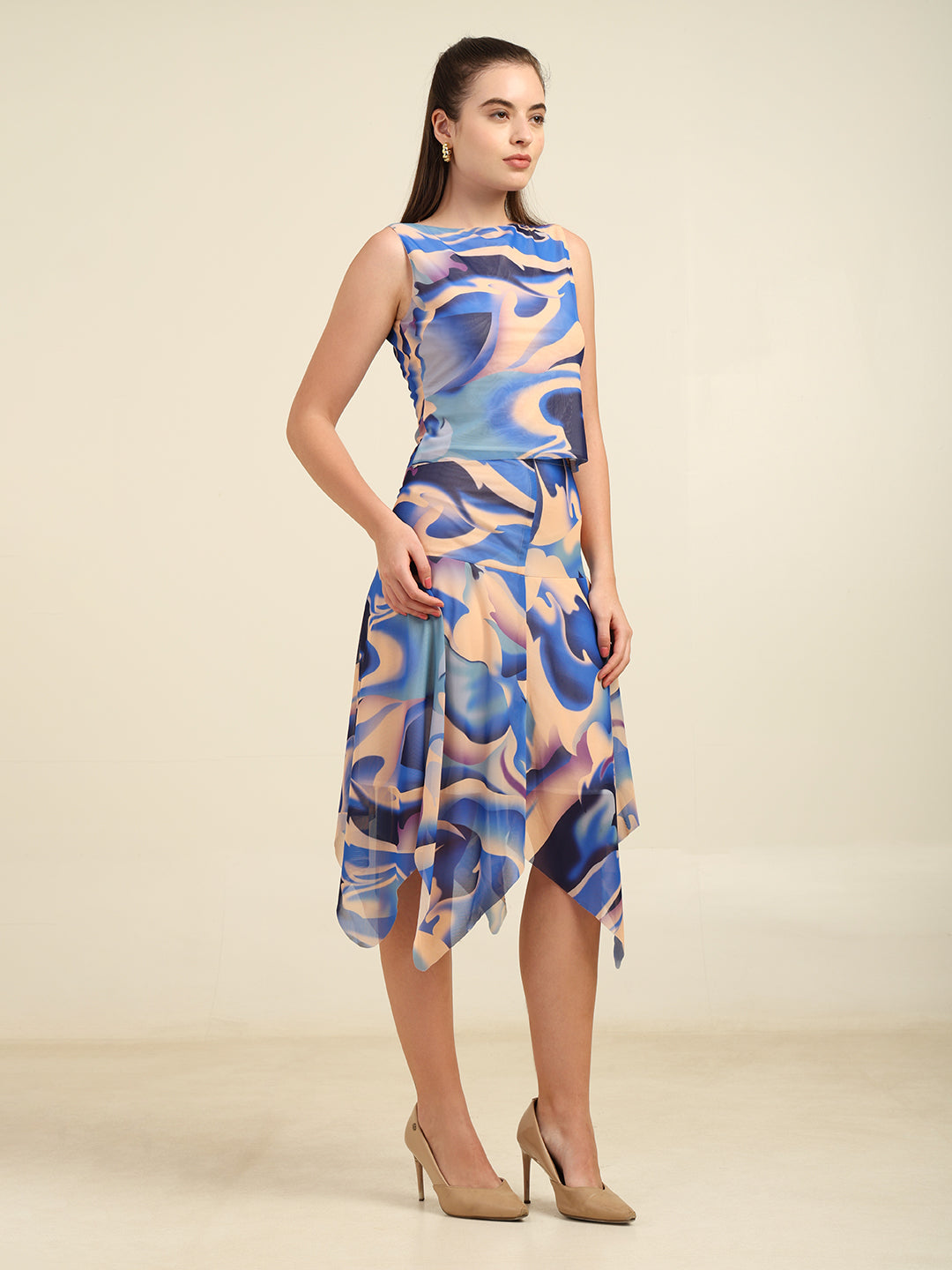 Women's Printed Mesh Co-ord Set