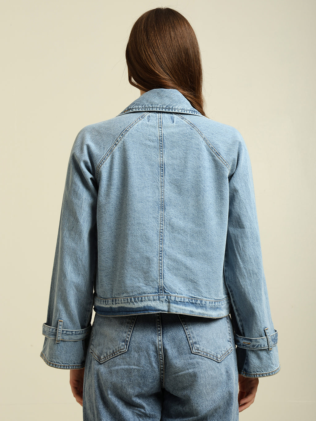 Women's 100% Cotton Denim Trench Jacket
