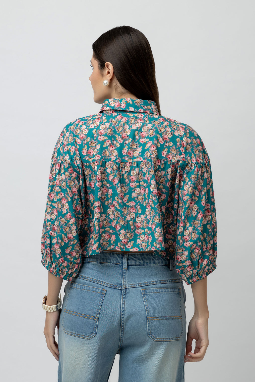 Women's Printed Crepe Shirt Top