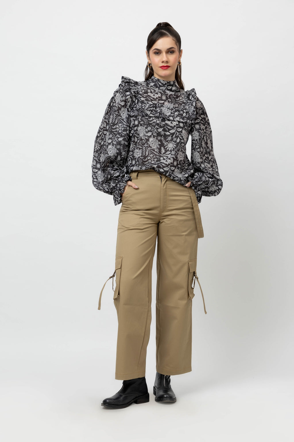 Women's Printed Cambric Top