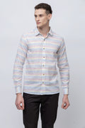 Men's Full Sleeve Color Striped Cotton Shirt