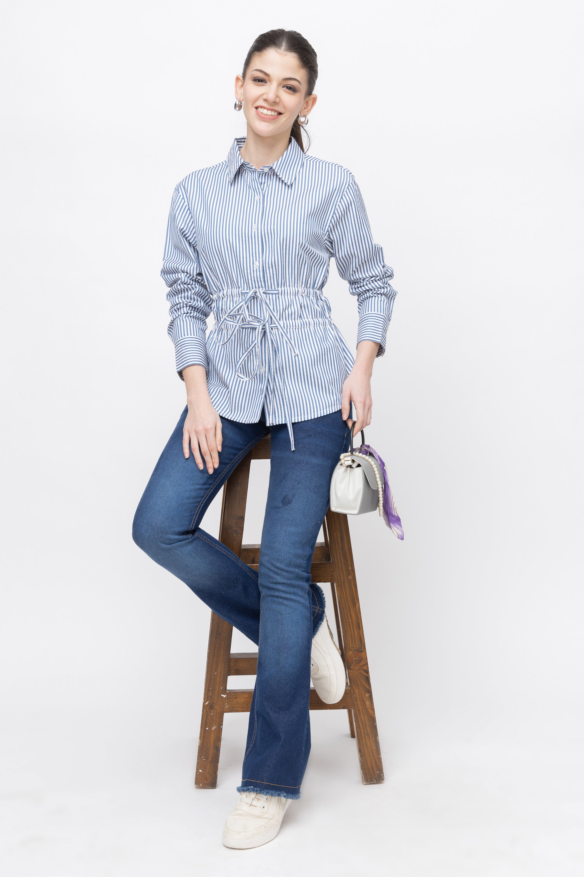 Women's Striped Full Sleeve Shirt