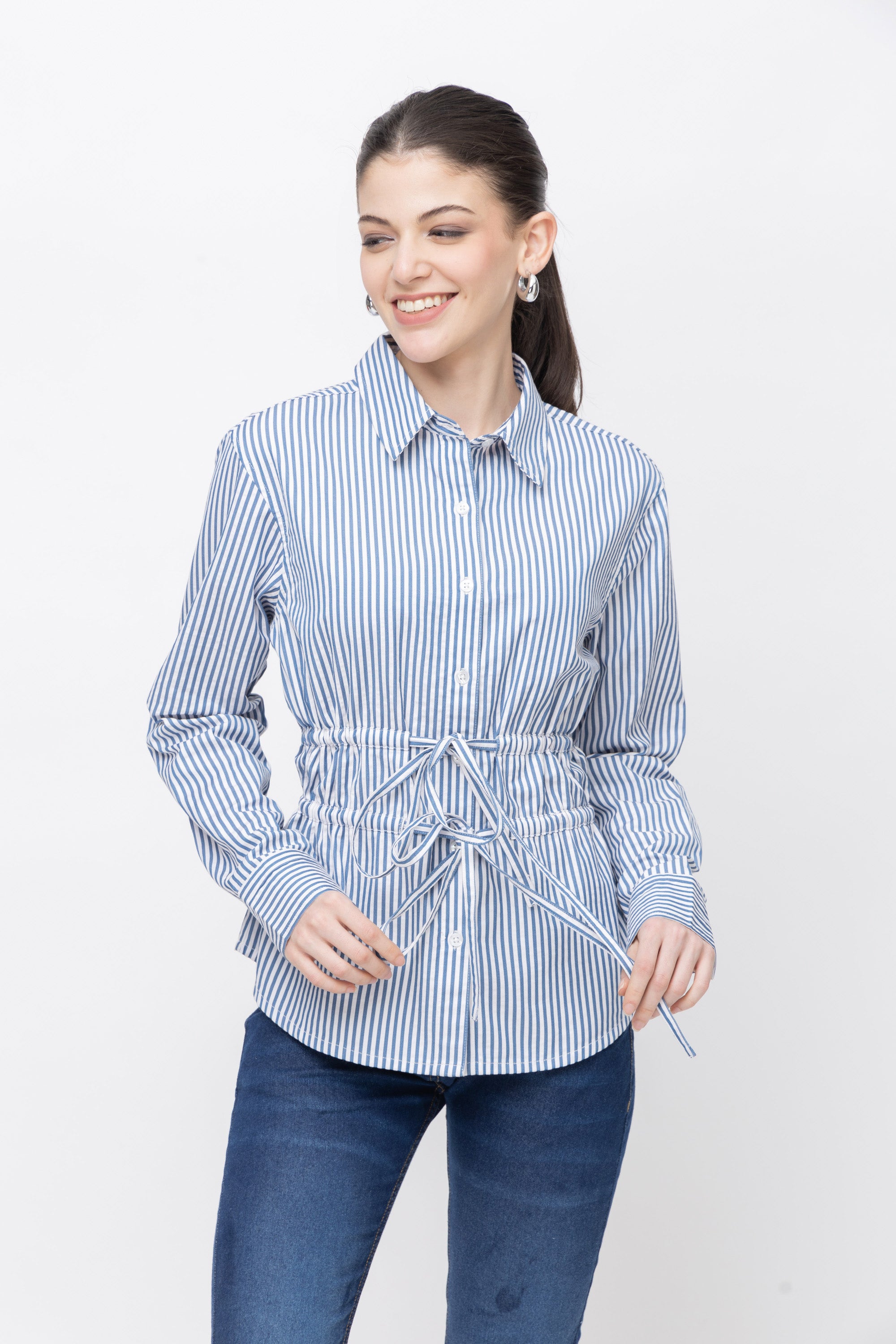 Women's Striped Full Sleeve Shirt