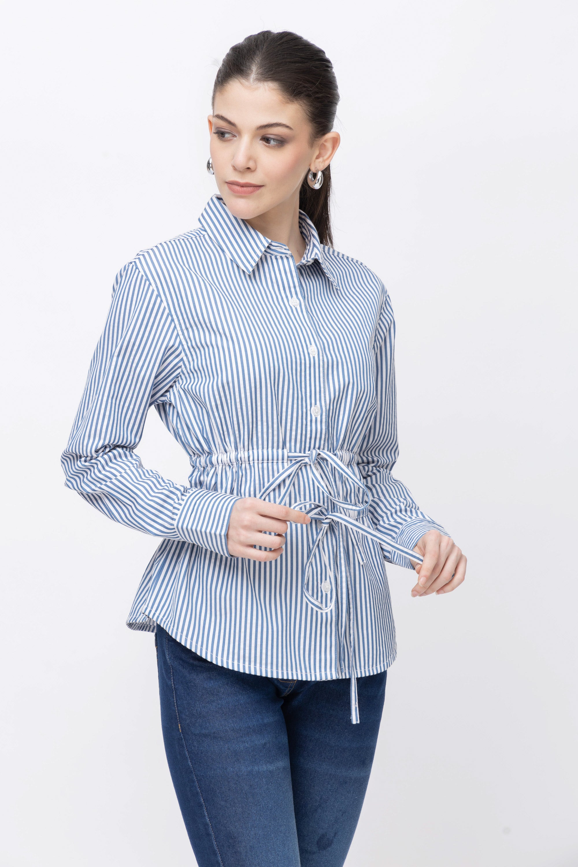 Women's Striped Full Sleeve Shirt