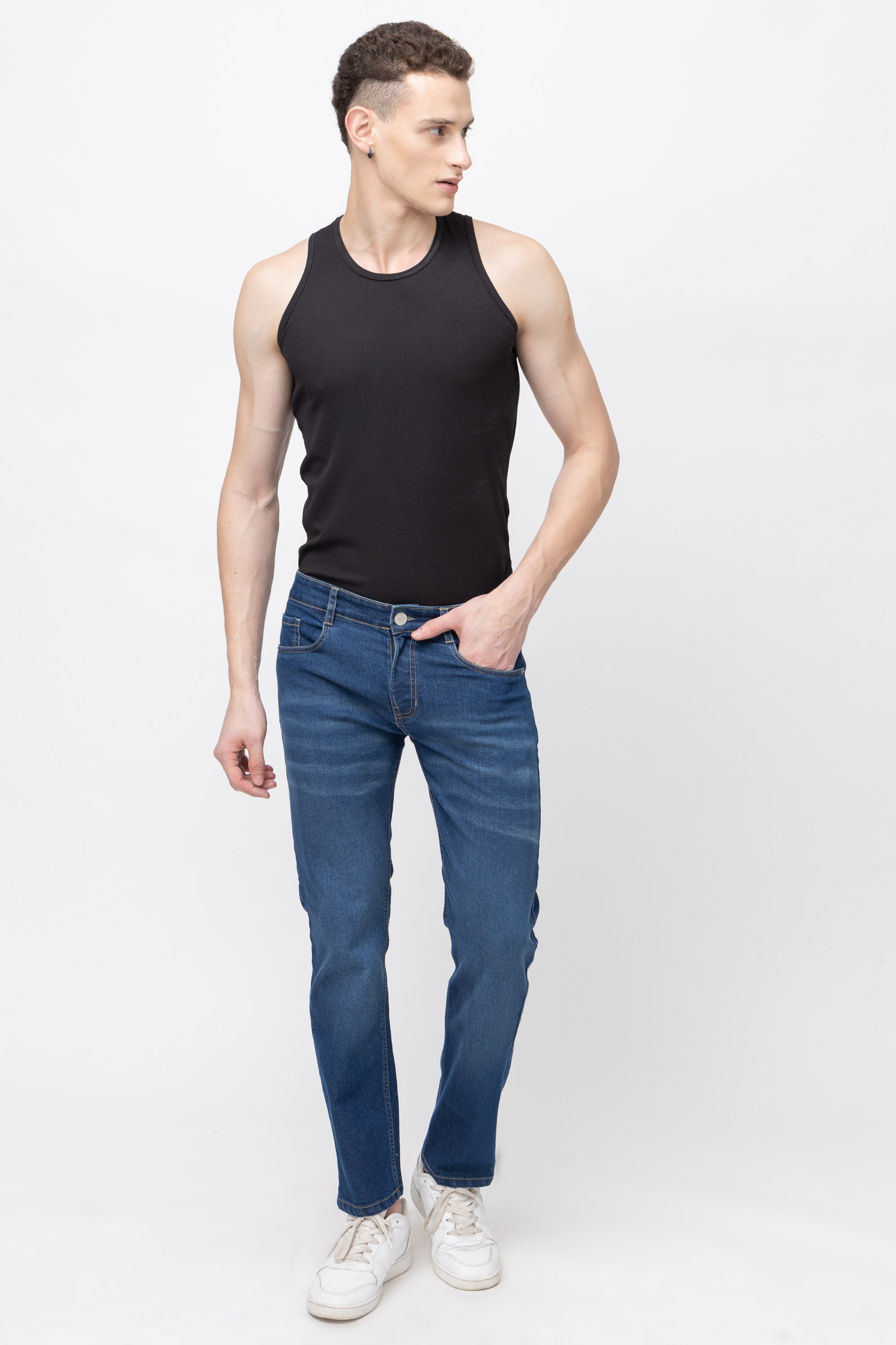 Men’s Slim Fit Dark Blue Denim Jeans