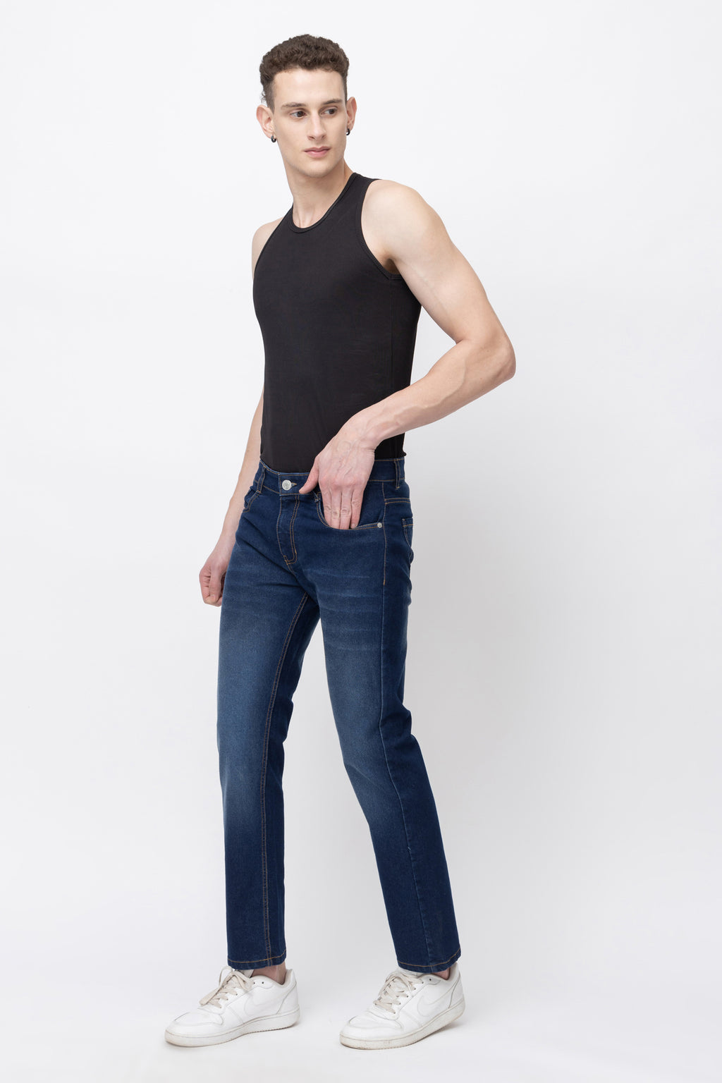 Men’s Slim Fit Dark Blue Denim Jeans