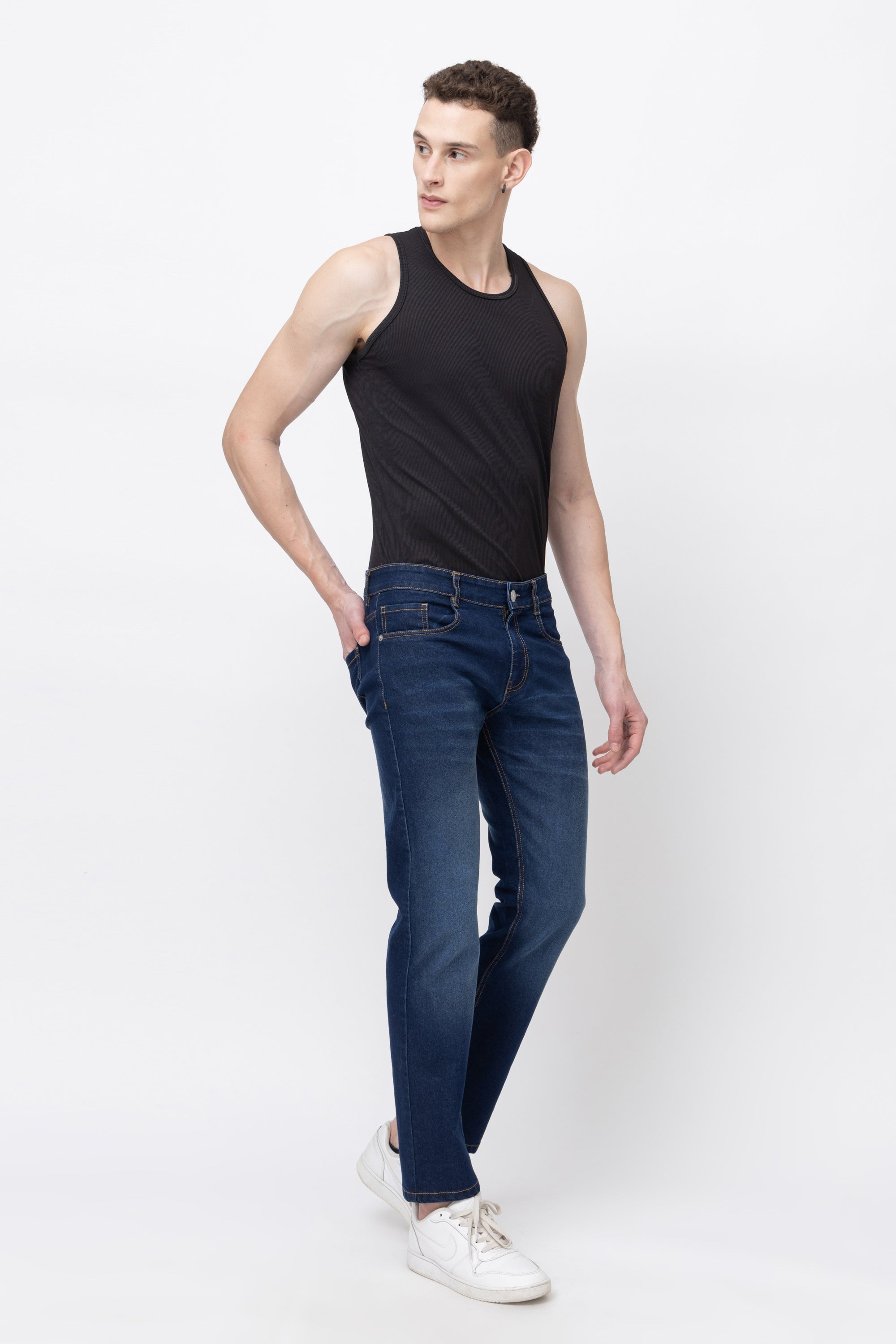 Men’s Slim Fit Dark Blue Denim Jeans