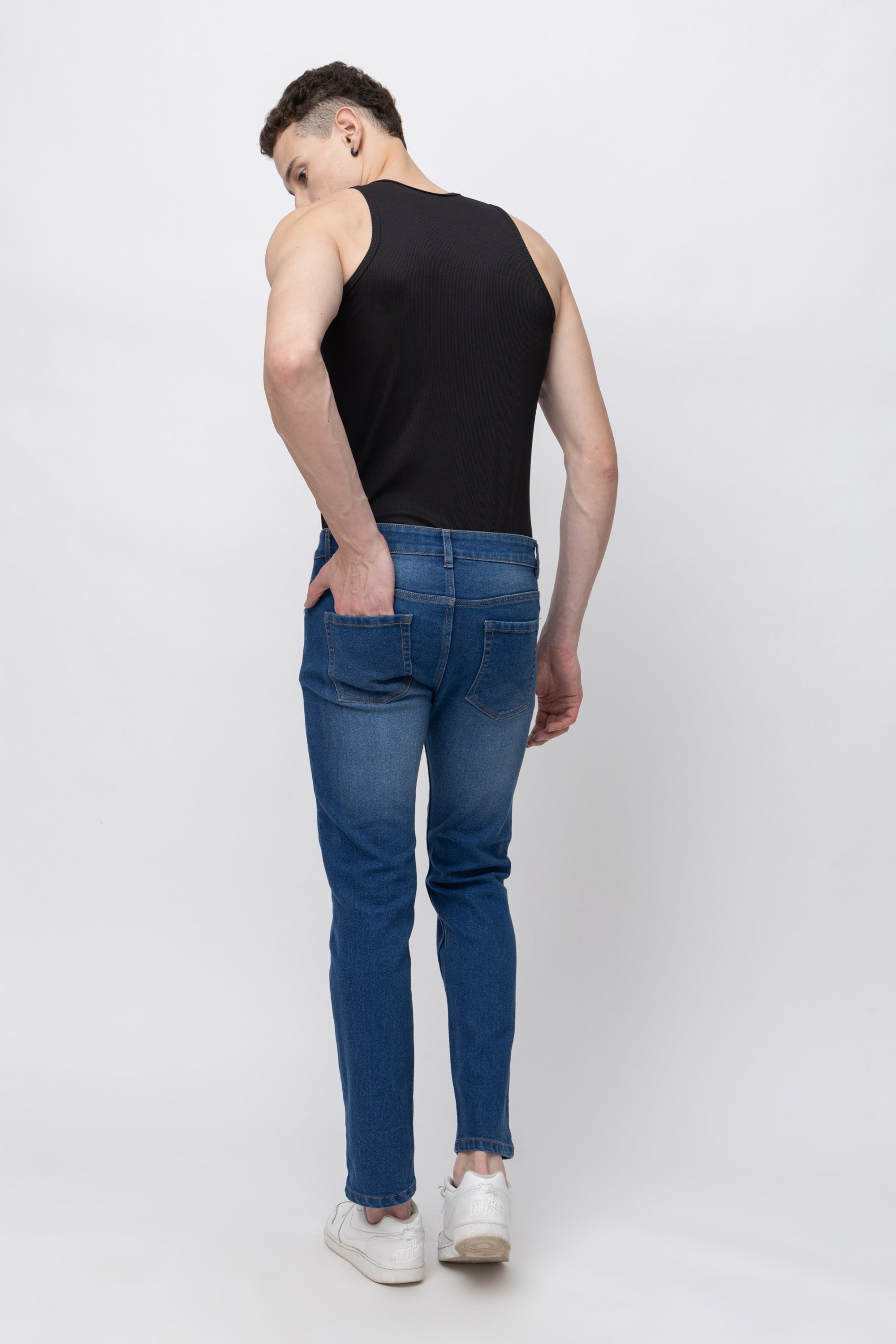 Men’s Slim Fit Dark Blue Denim Jeans