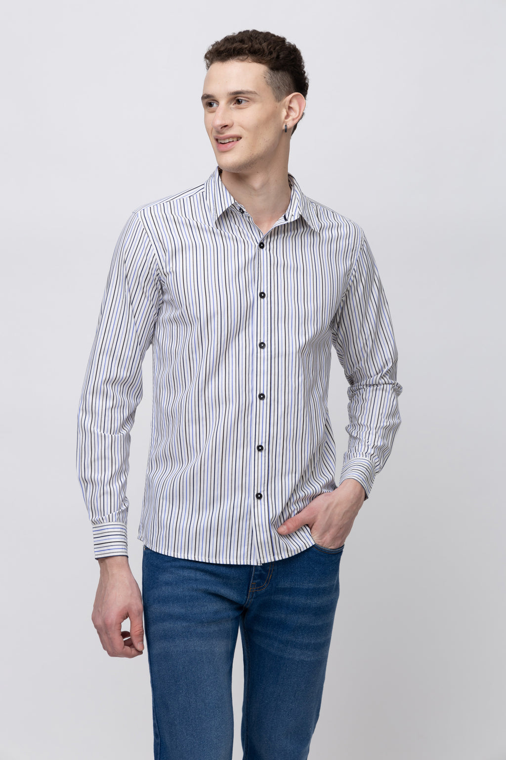 Men's Full Sleeve Striped Cotton Shirt