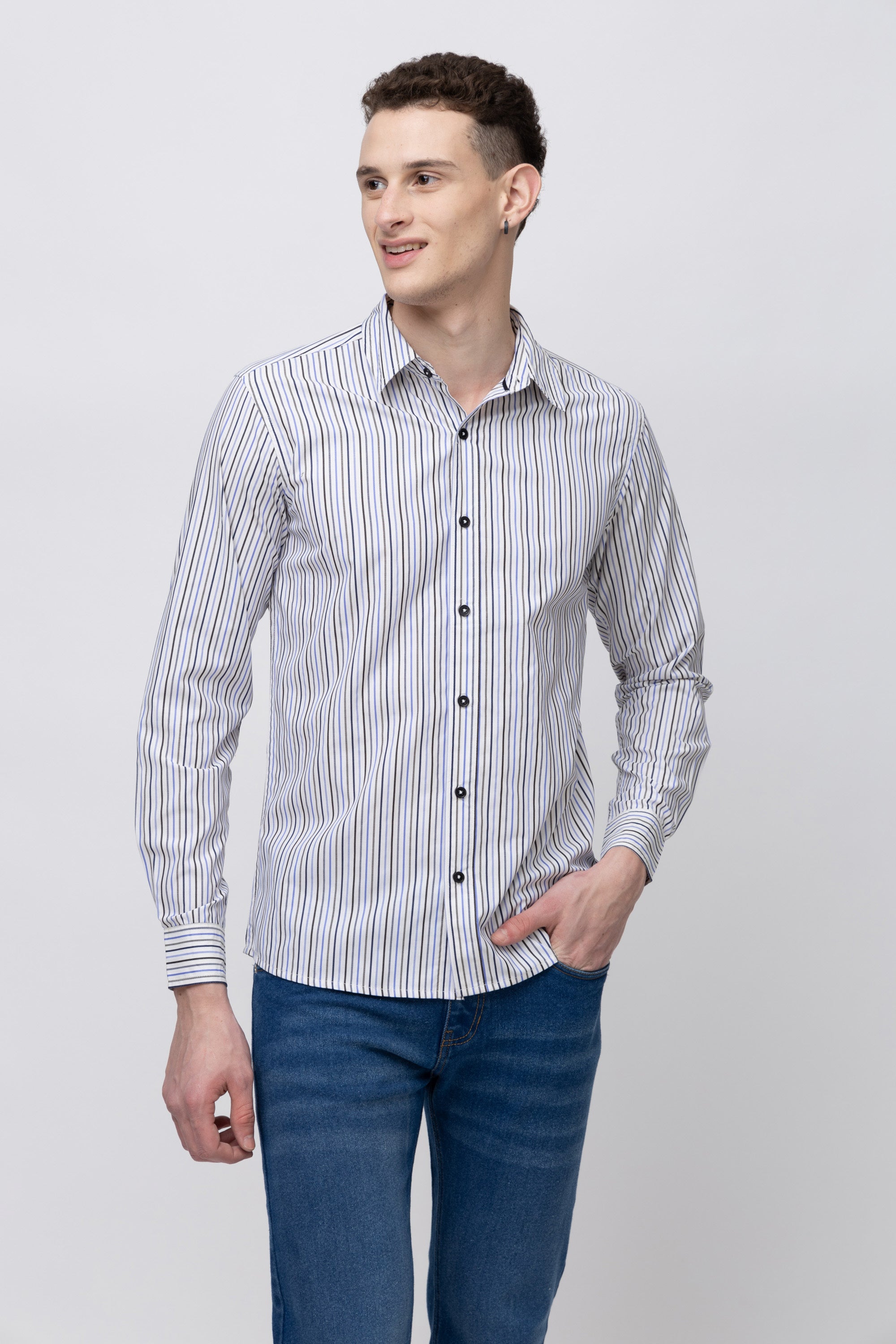 Men's Full Sleeve Striped Cotton Shirt