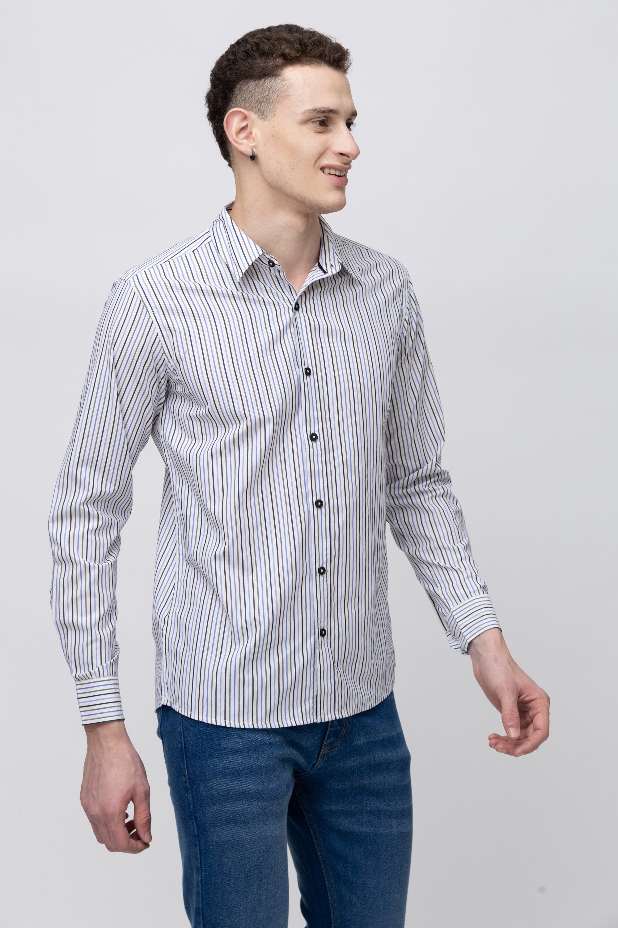 Men's Full Sleeve Striped Cotton Shirt