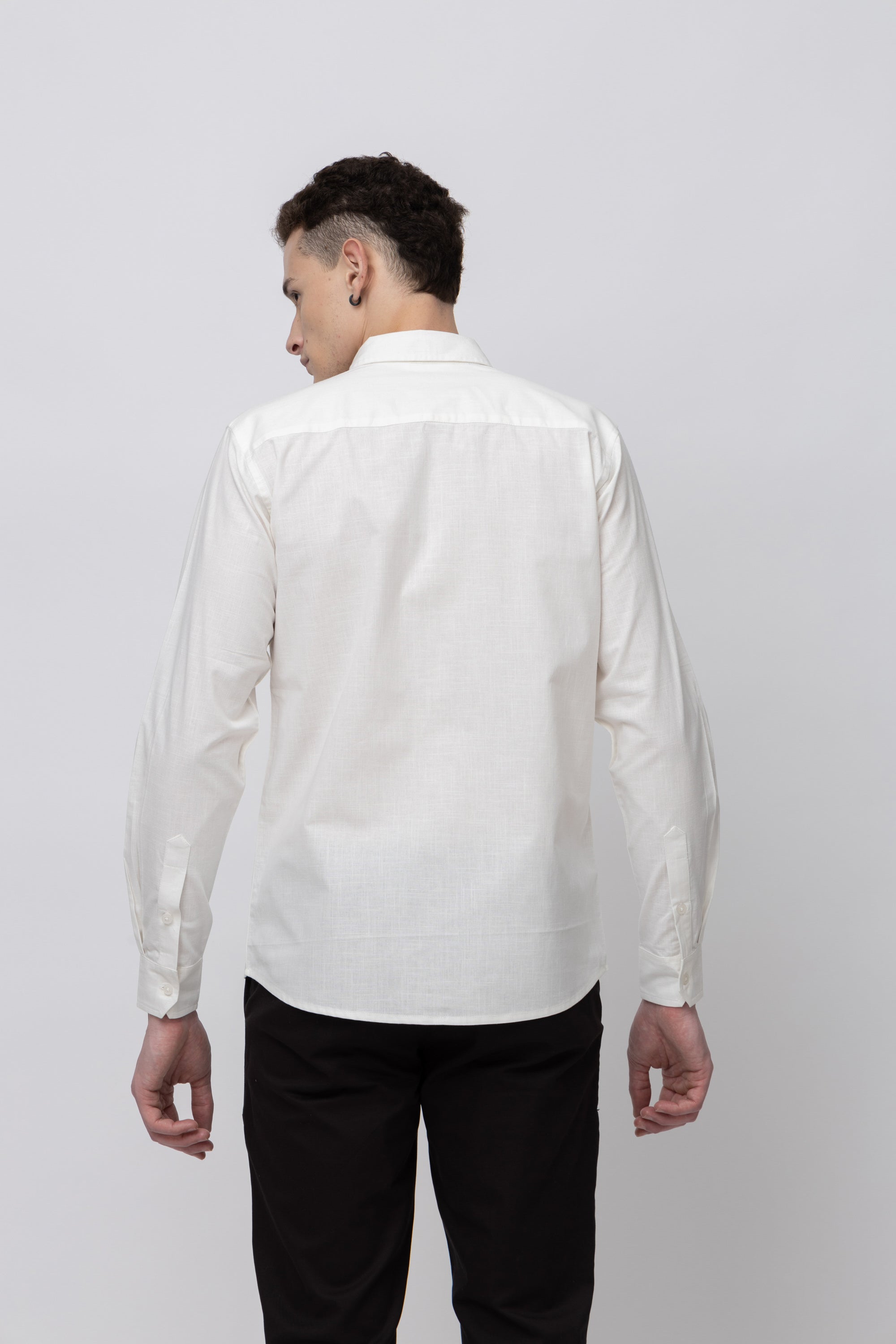 Men's Full Sleeve White Cotton Shirt
