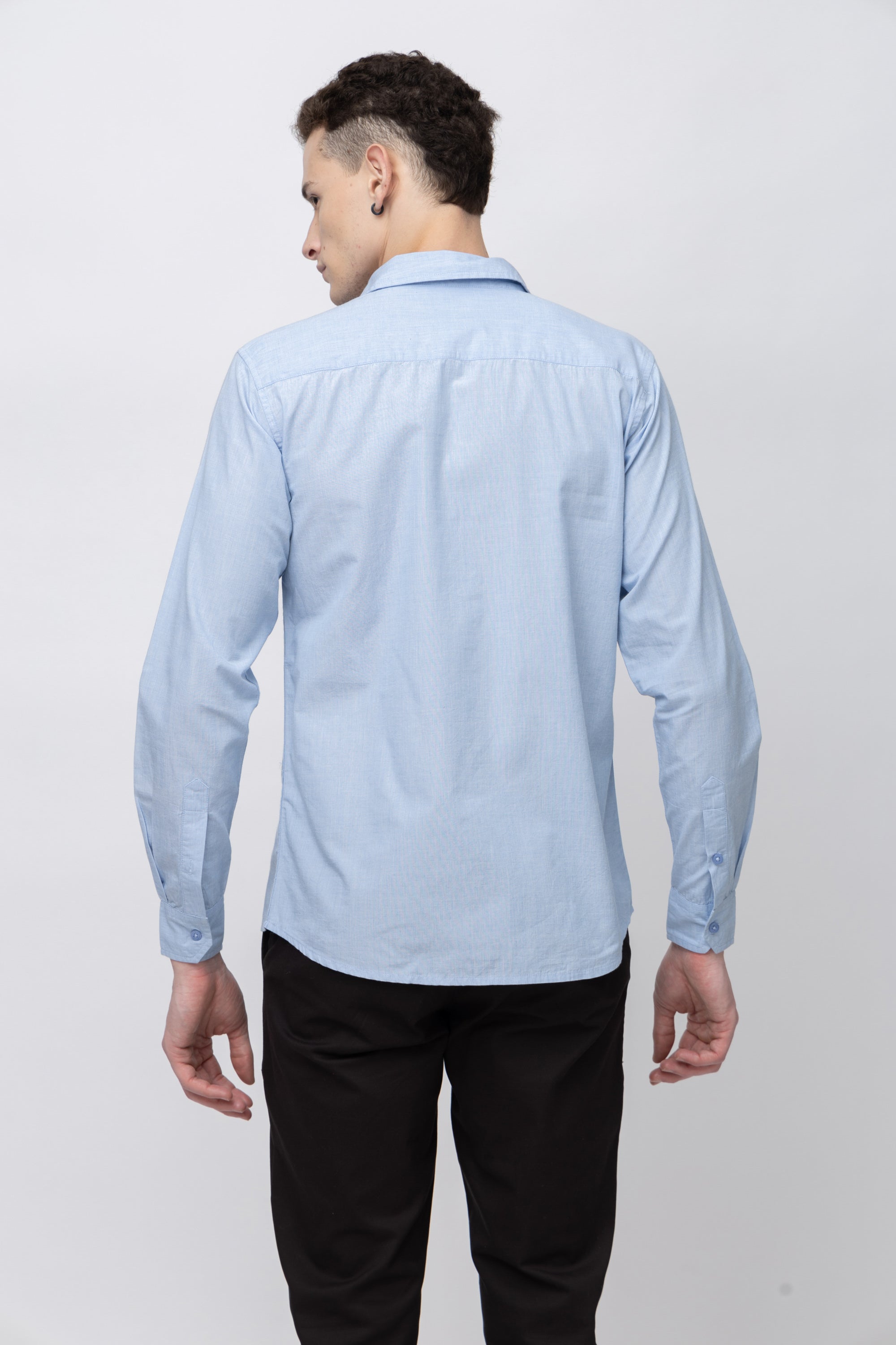 Men's Full Sleeve Lightblue Chambray Shirt