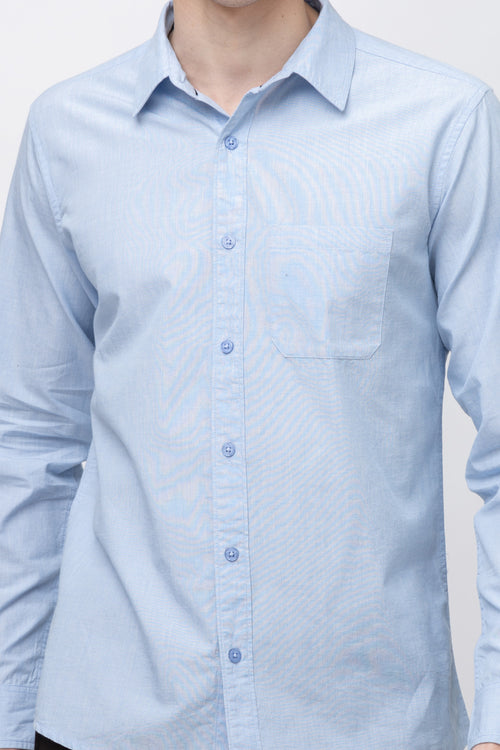 Men's Full Sleeve Lightblue Chambray Shirt