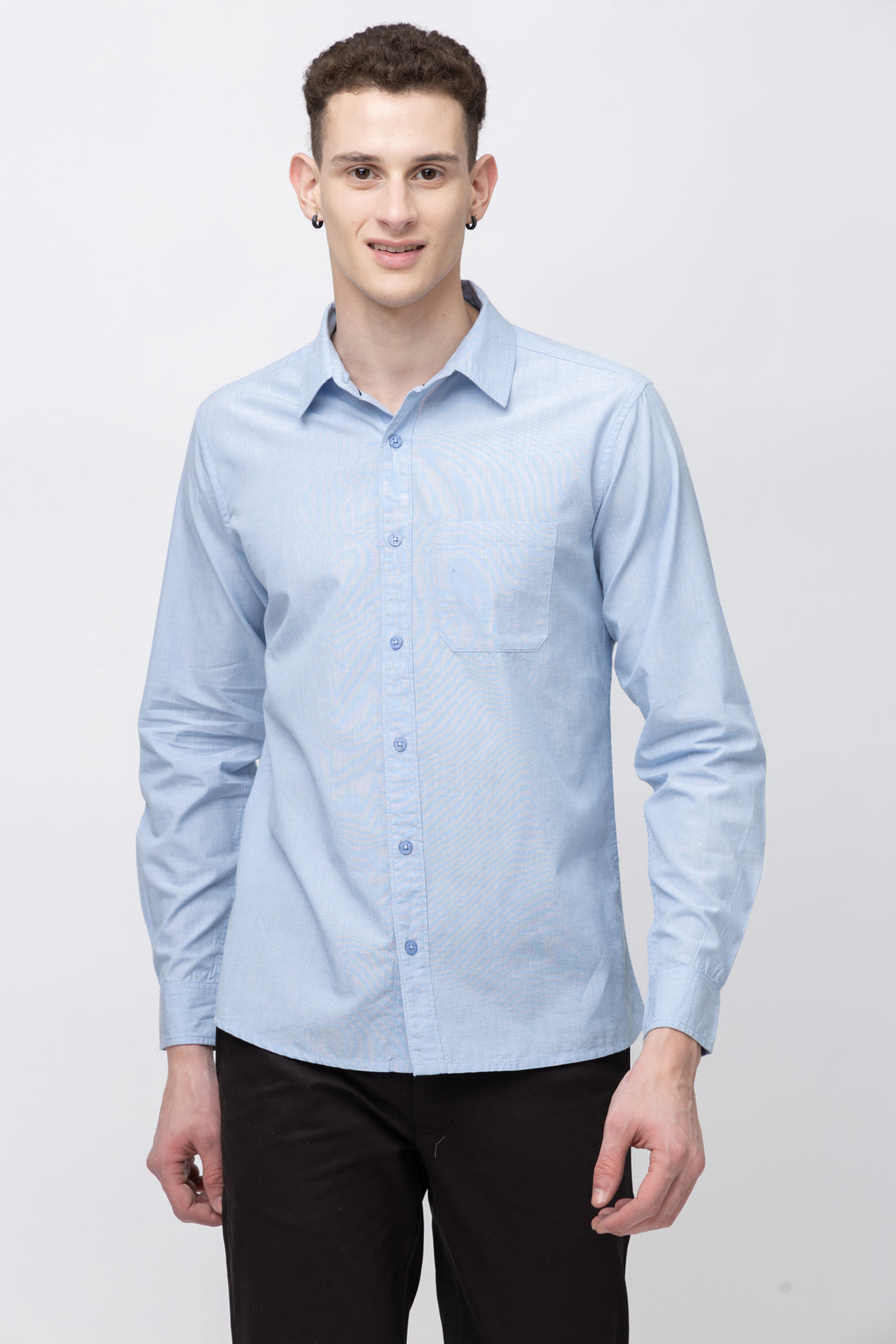Men's Full Sleeve Lightblue Chambray Shirt