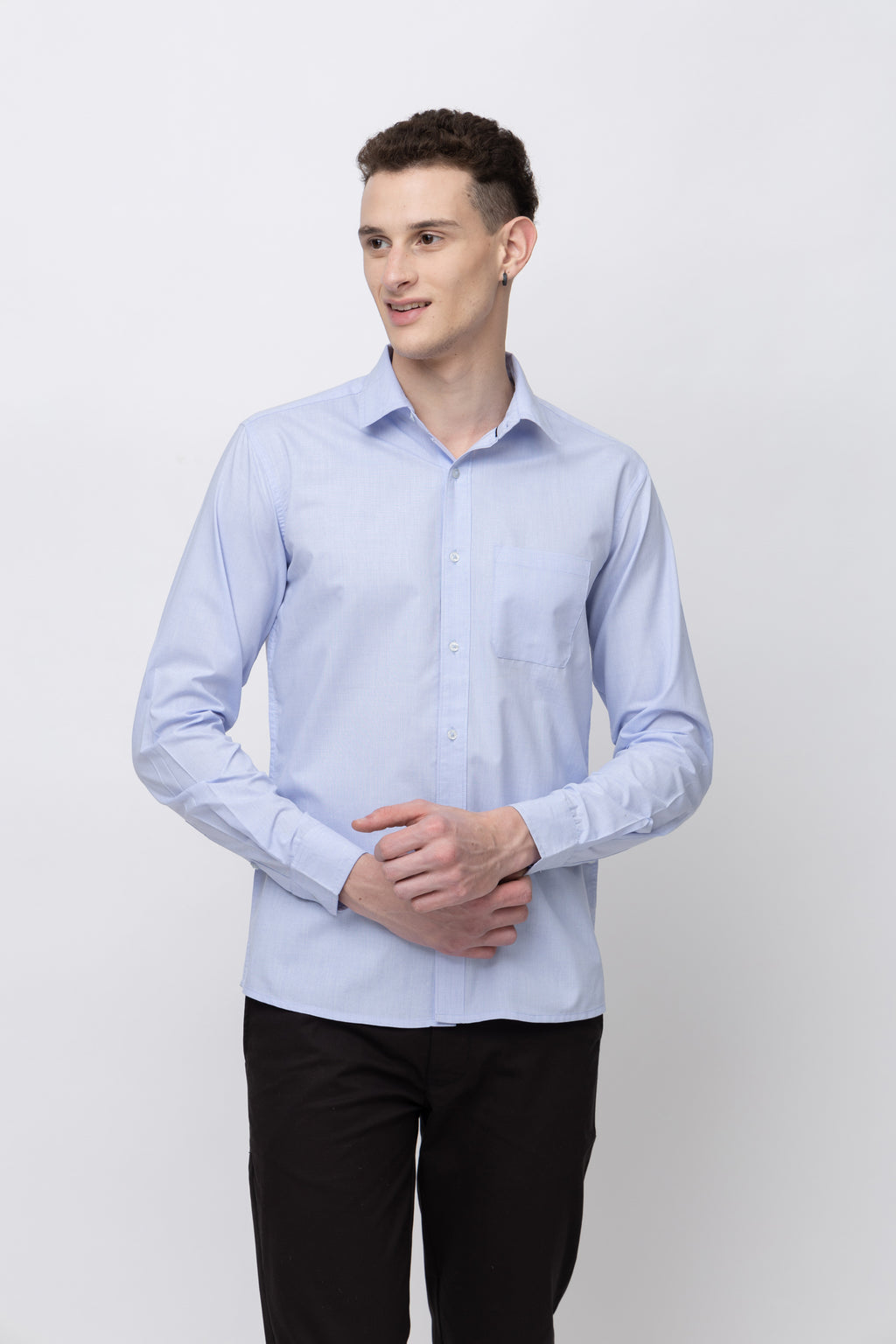 Men's Full Sleeve Lightblue Chambray Shirt