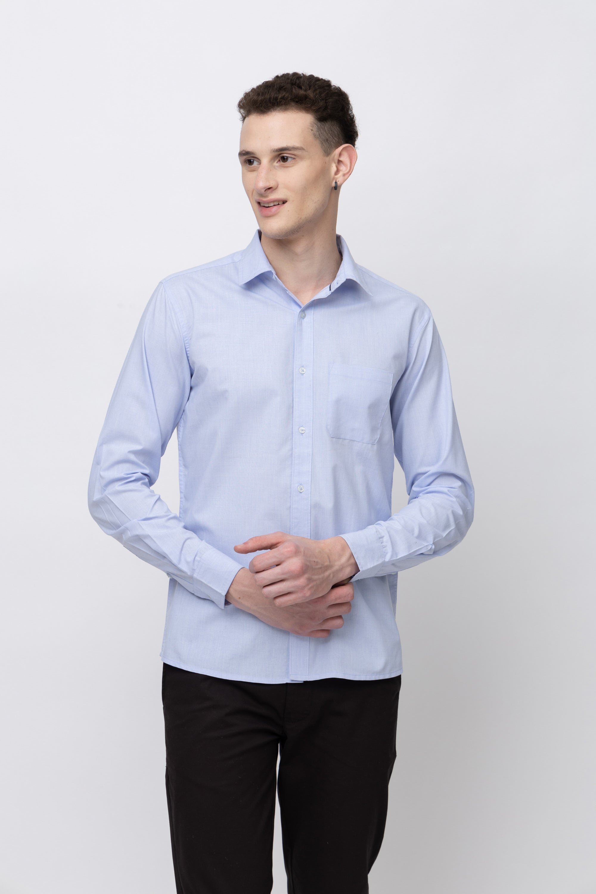 Men's Full Sleeve Lightblue Chambray Shirt