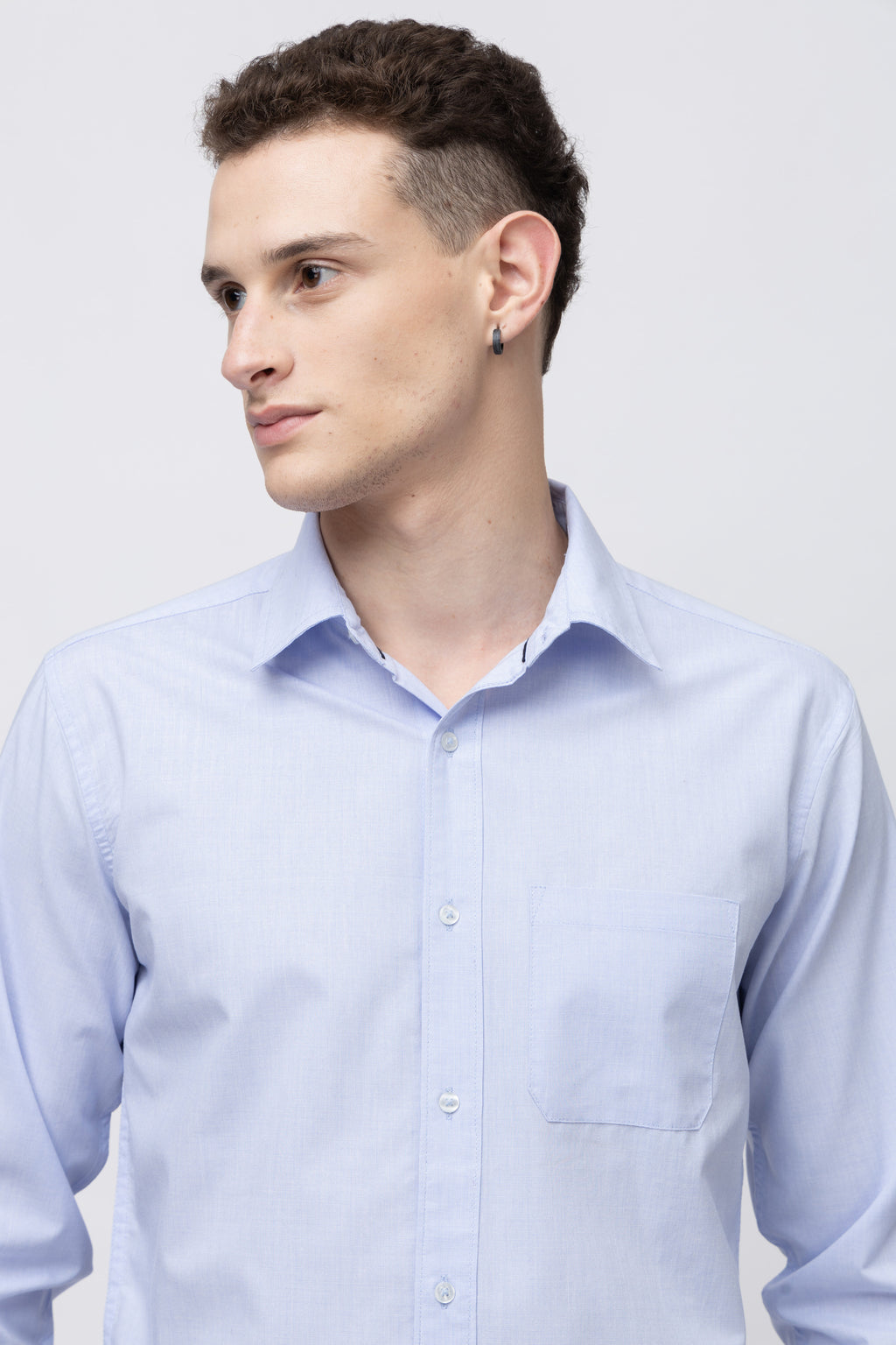 Men's Full Sleeve Lightblue Chambray Shirt