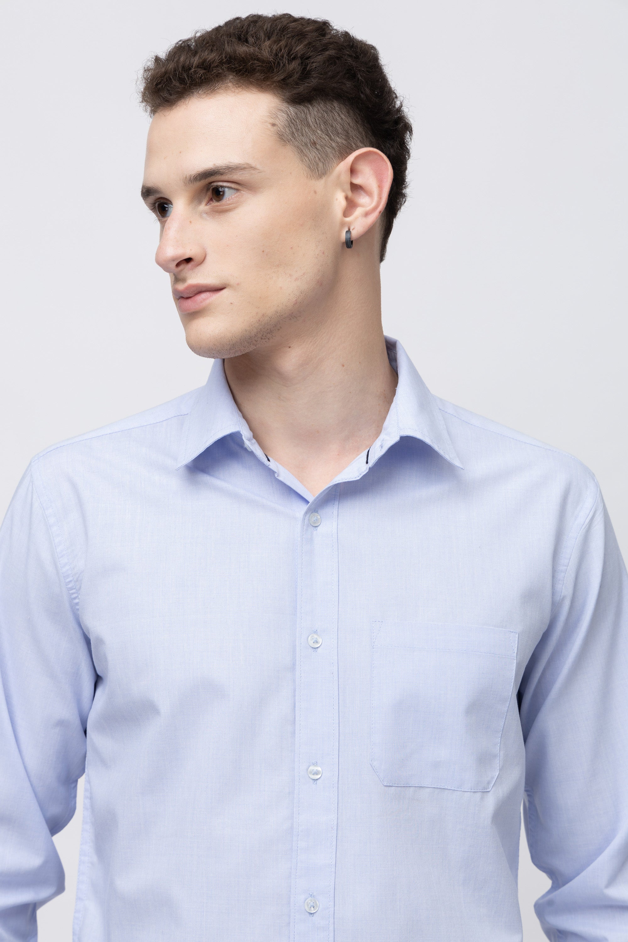Men's Full Sleeve Lightblue Chambray Shirt