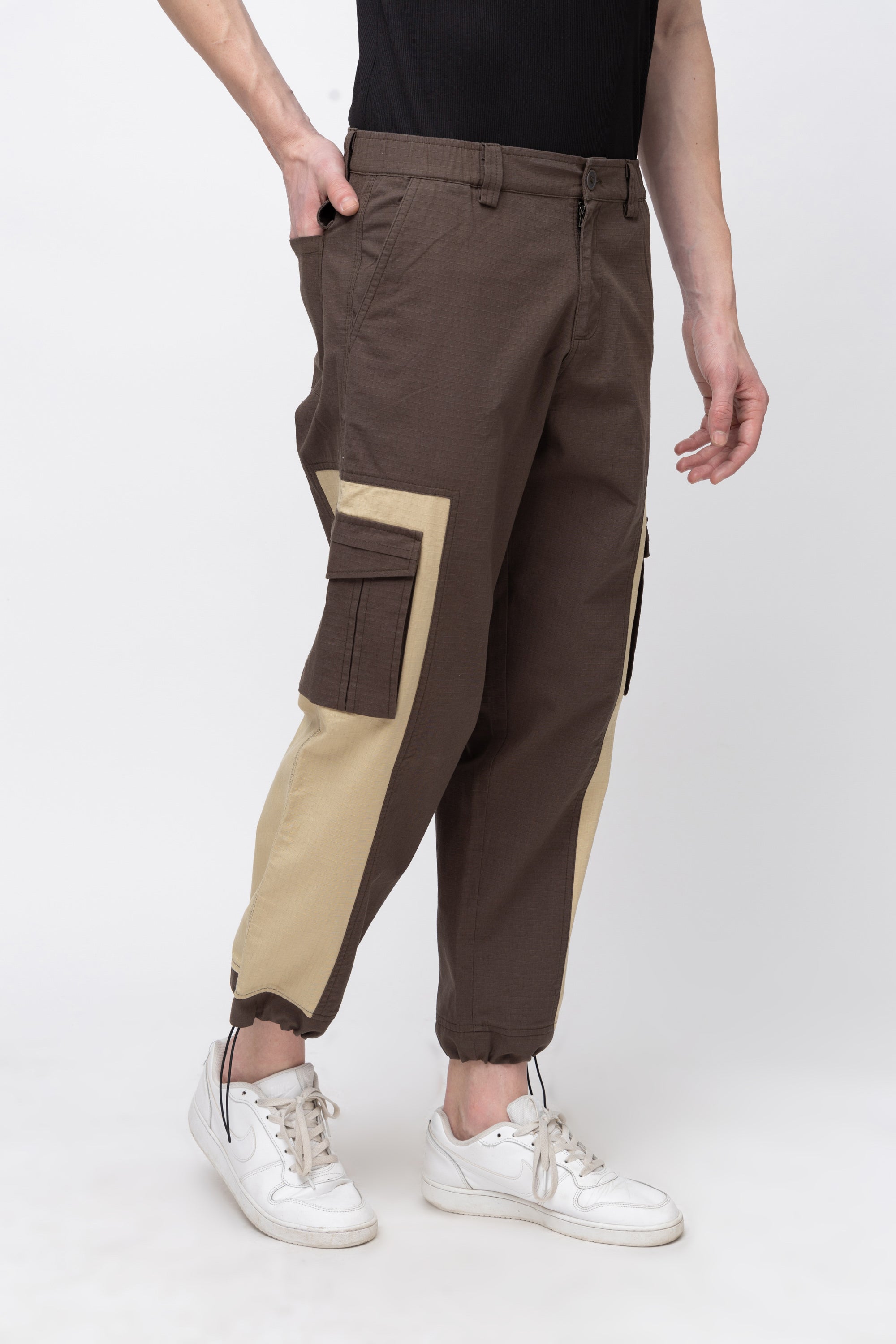 Men's Solid Jogger Style Cargo Pants