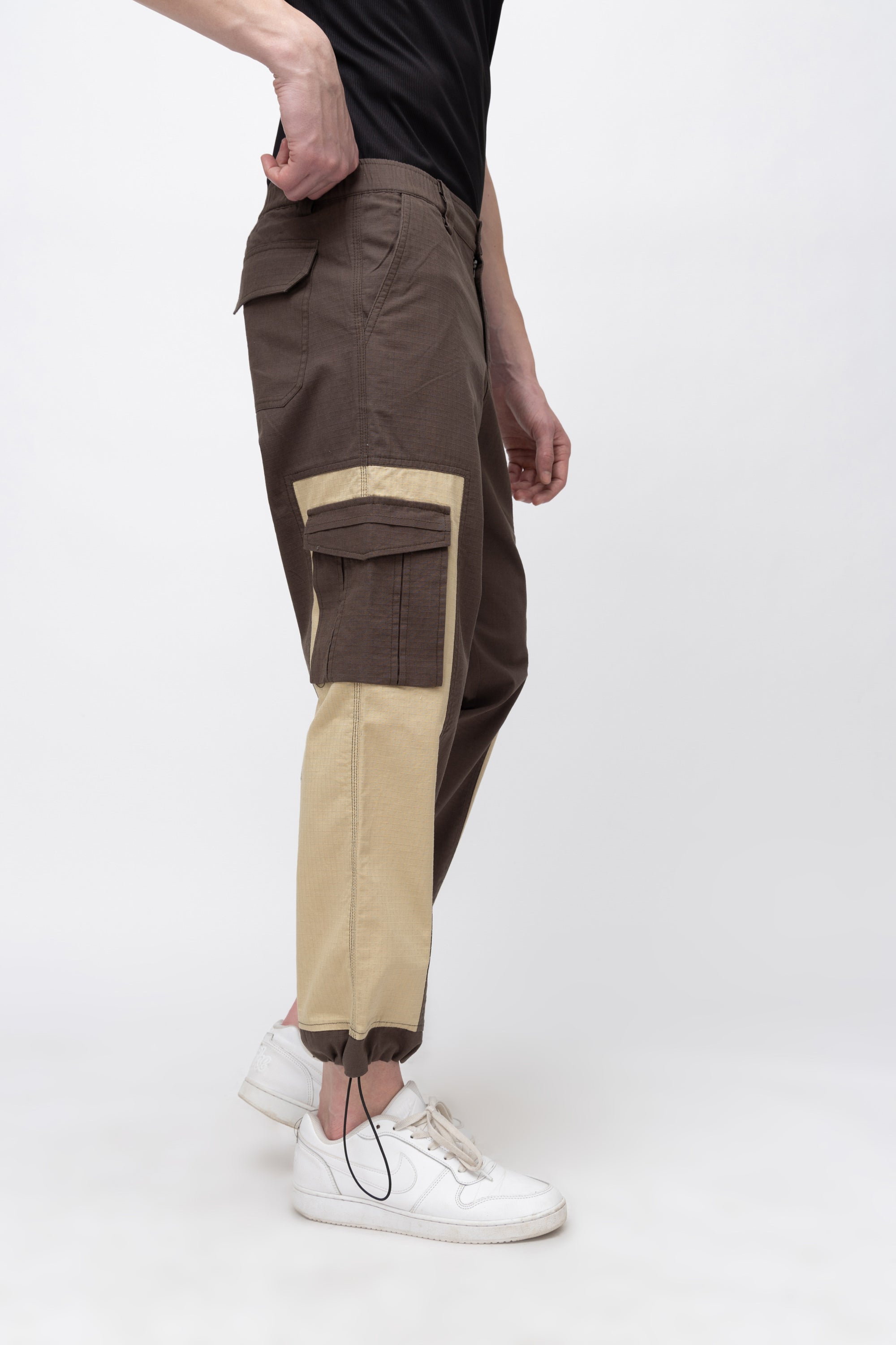 Men's Solid Jogger Style Cargo Pants