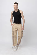 Men's Solid Jogger Style Cargo Pants