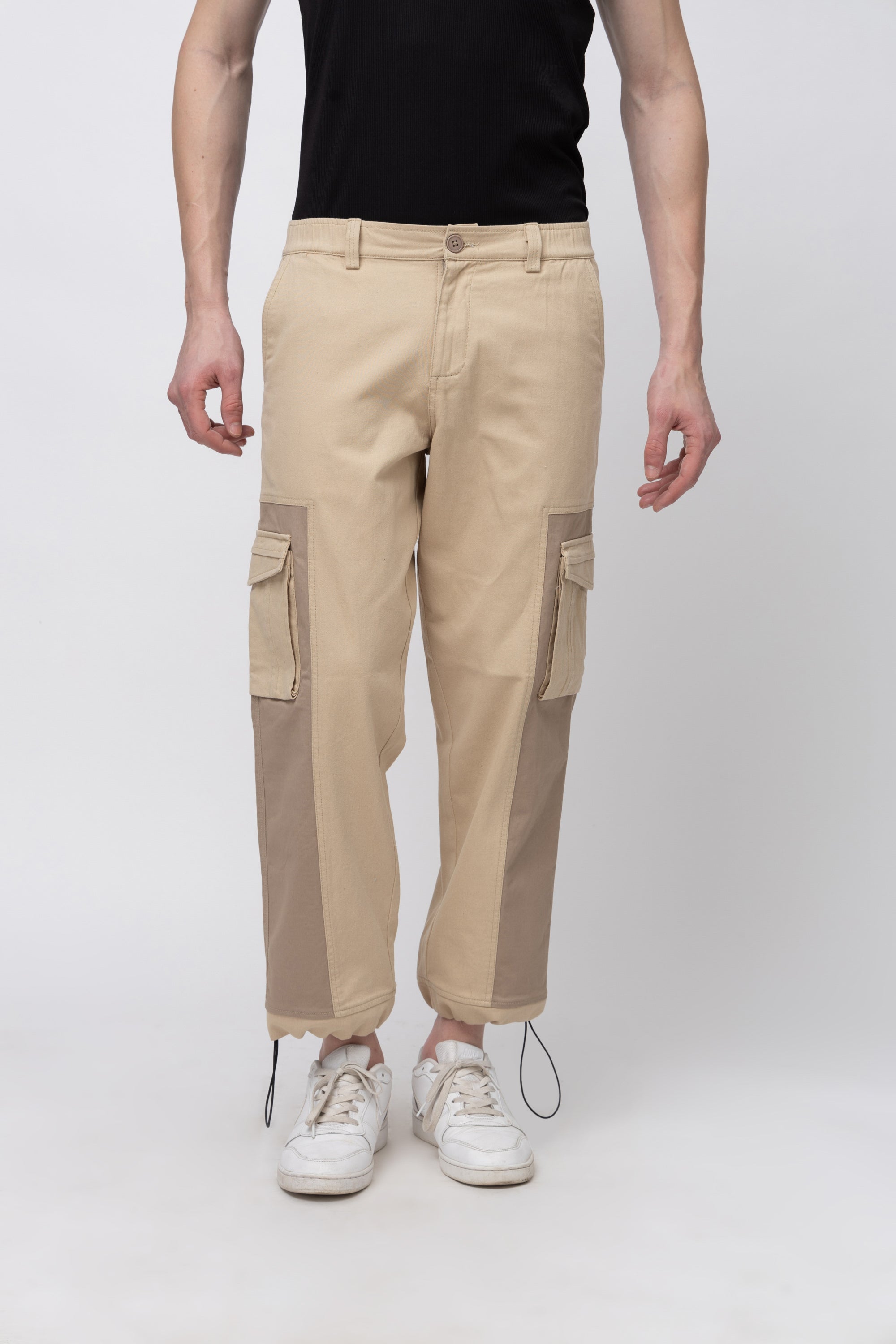 Men's Solid Jogger Style Cargo Pants