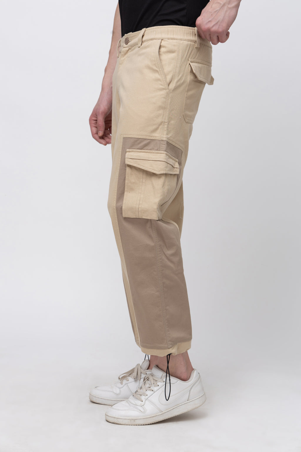 Men's Solid Jogger Style Cargo Pants