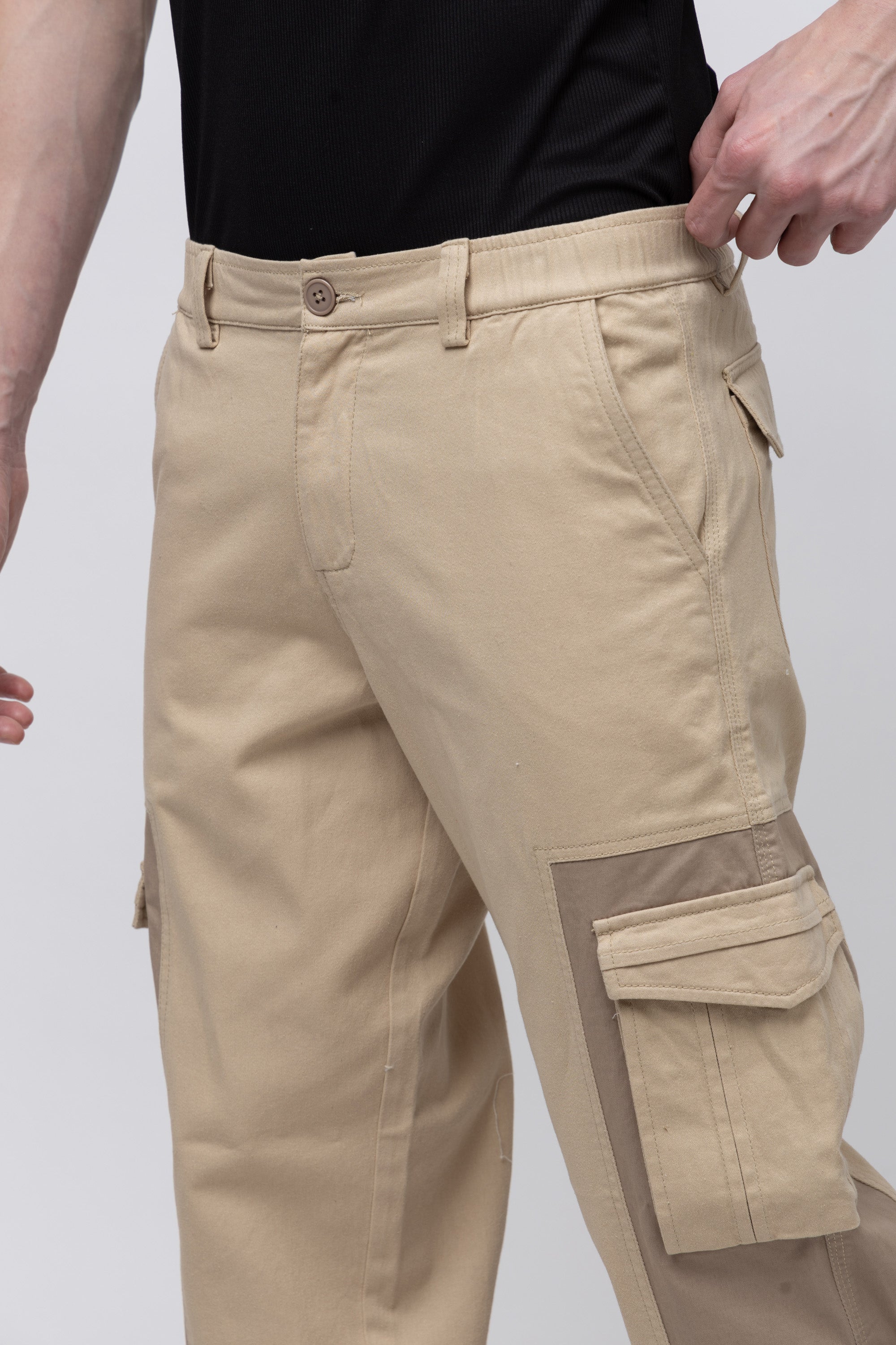 Men's Solid Jogger Style Cargo Pants