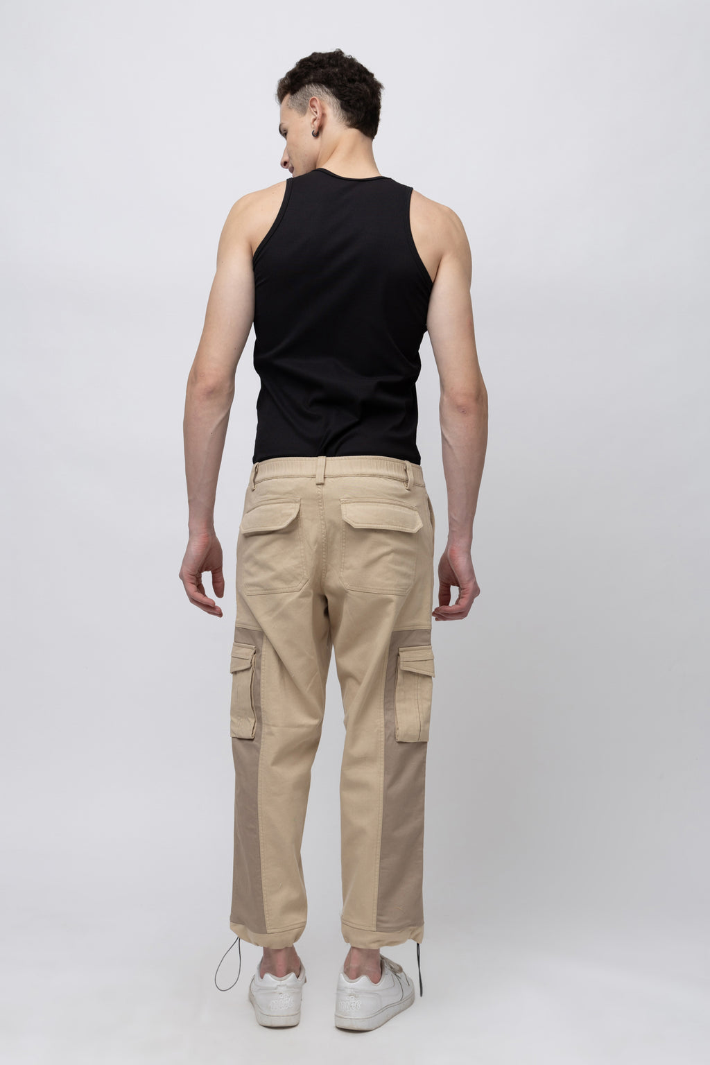 Men's Solid Jogger Style Cargo Pants