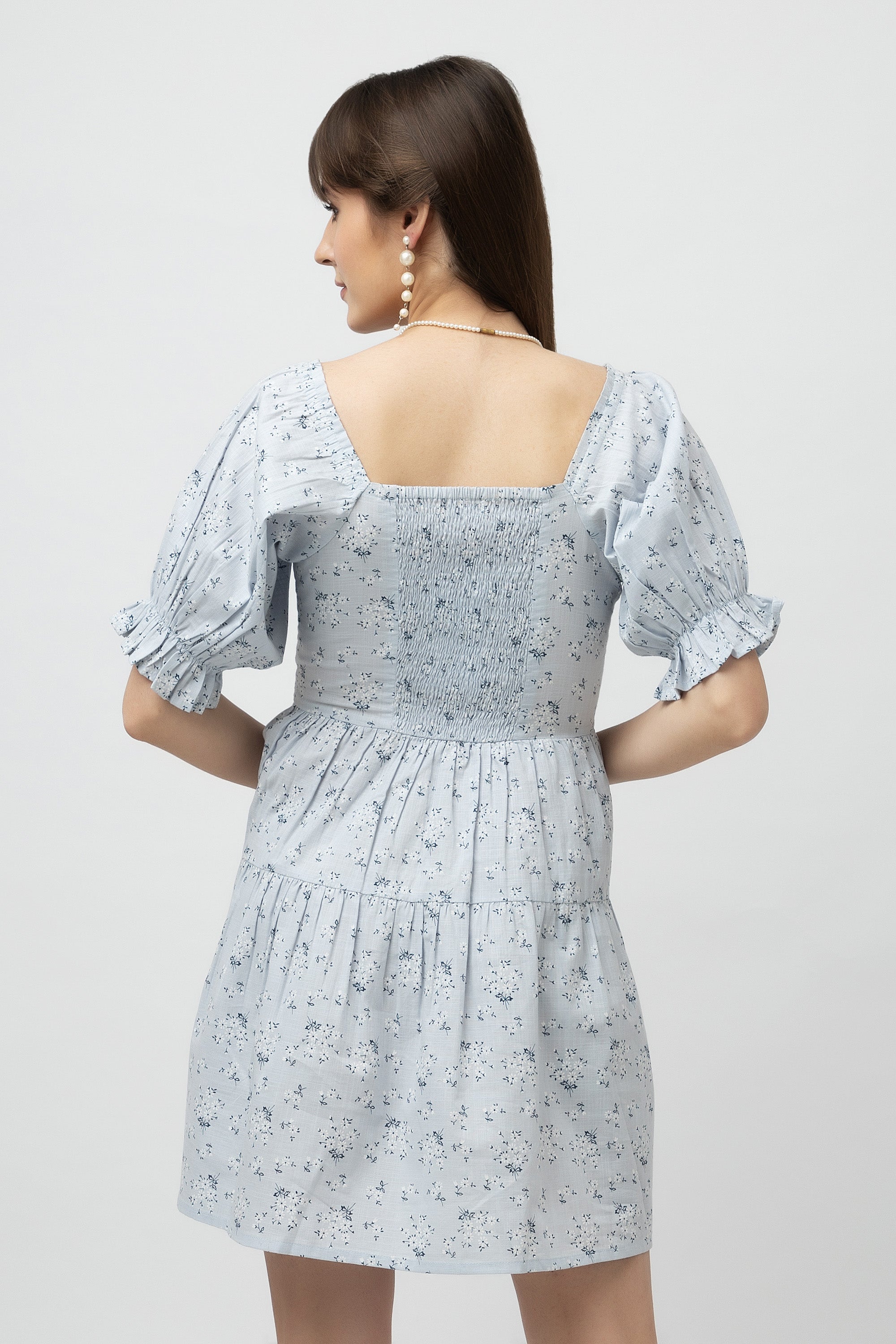 Women's Cotton Slub Printed Flared Dress