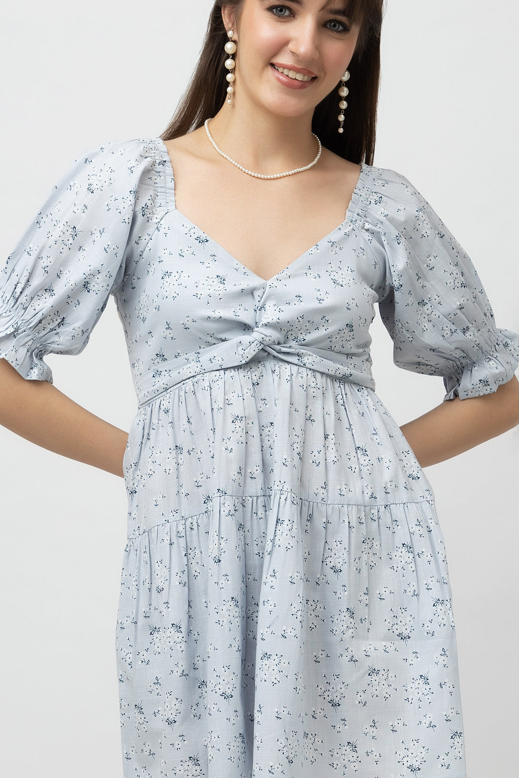 Women's Cotton Slub Printed Flared Dress