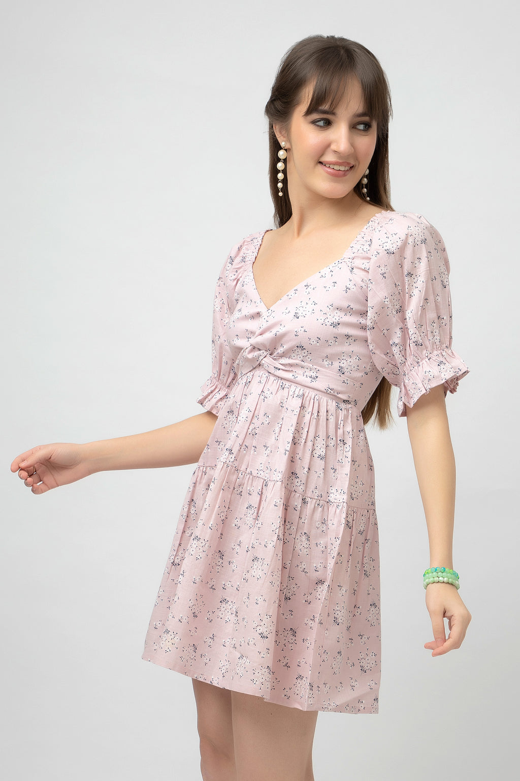 Women's Cotton Slub Printed Flared Dress