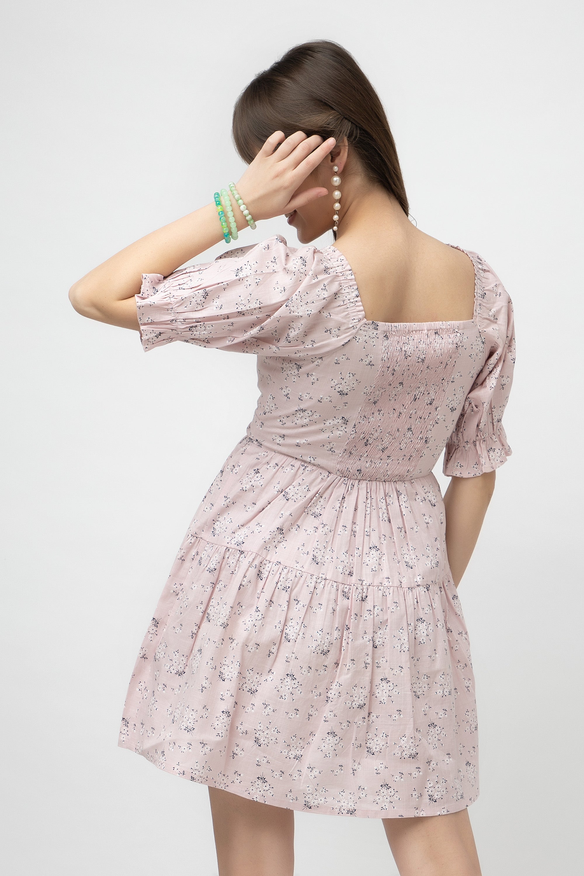 Women's Cotton Slub Printed Flared Dress