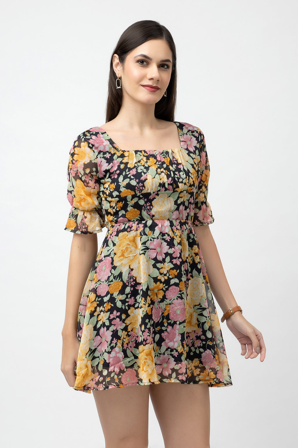 Women's Mini Flare Printed Dress
