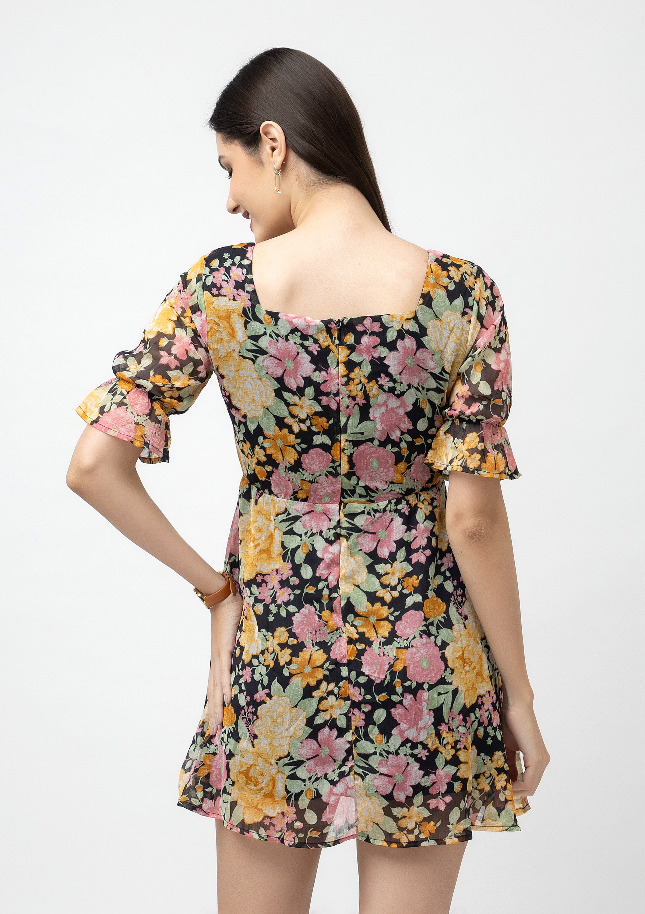 Women's Mini Flare Printed Dress