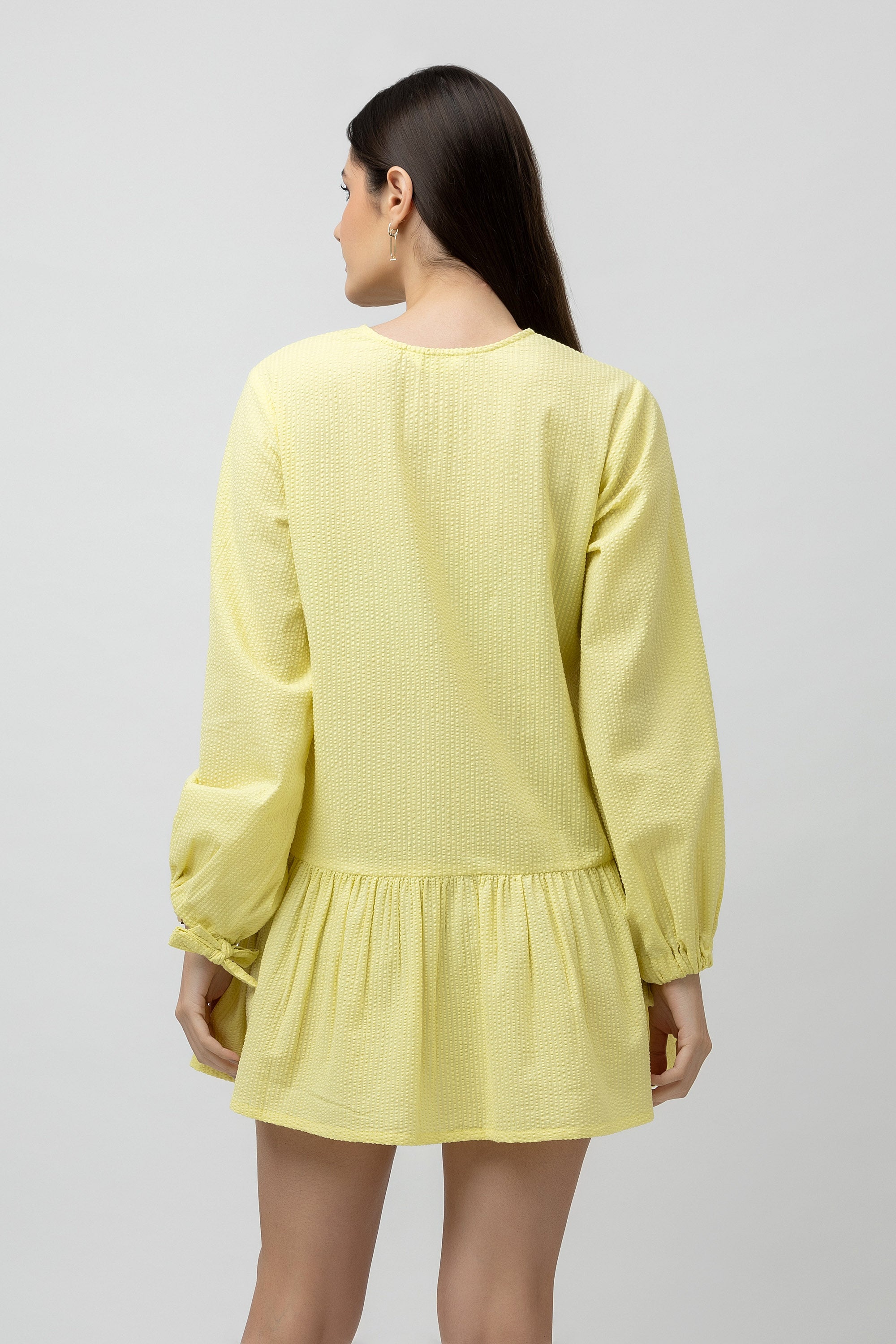 Women's Cotton Textured Flare Mini Dress