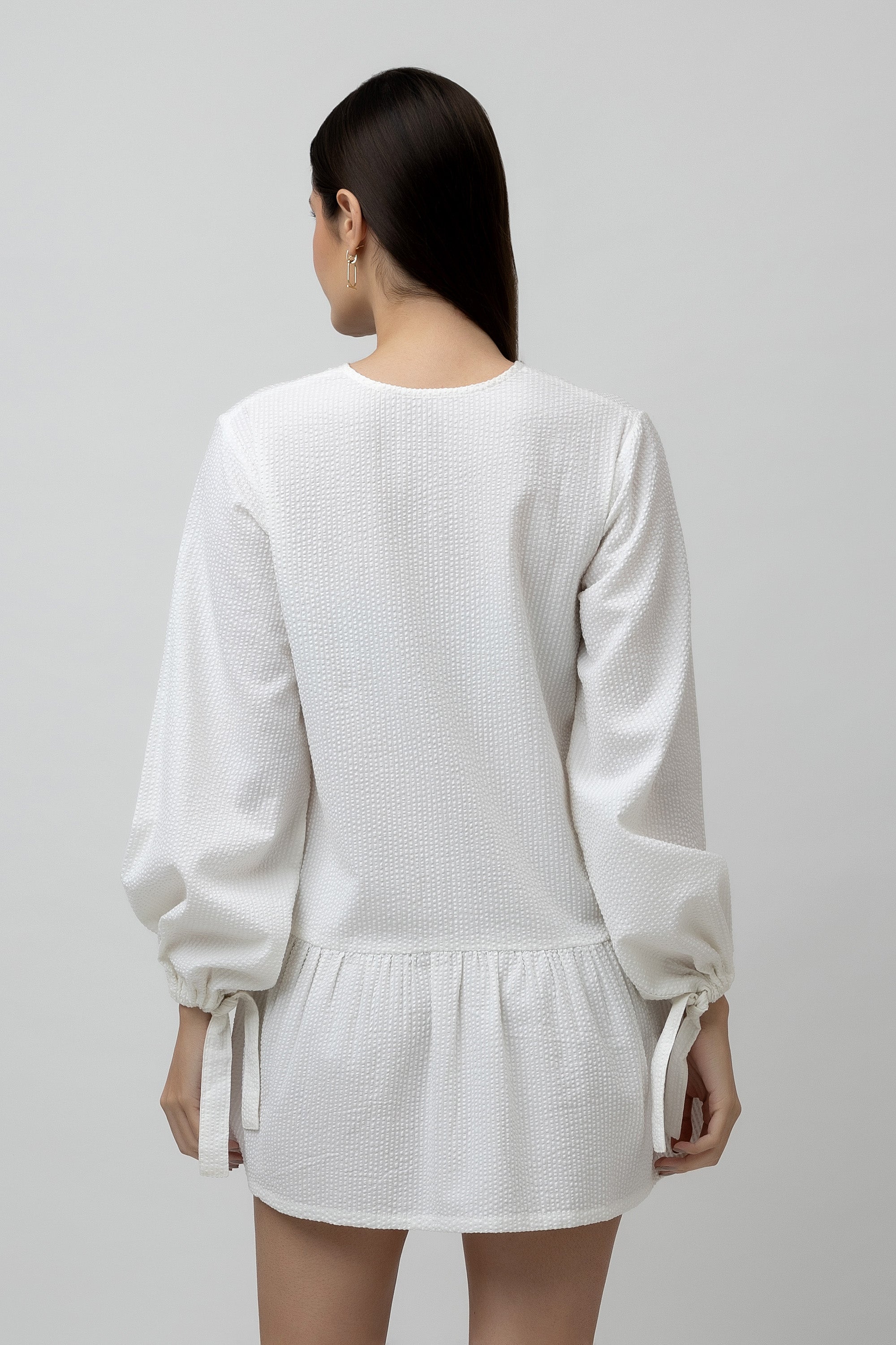 Women's Cotton Textured Flare Mini Dress